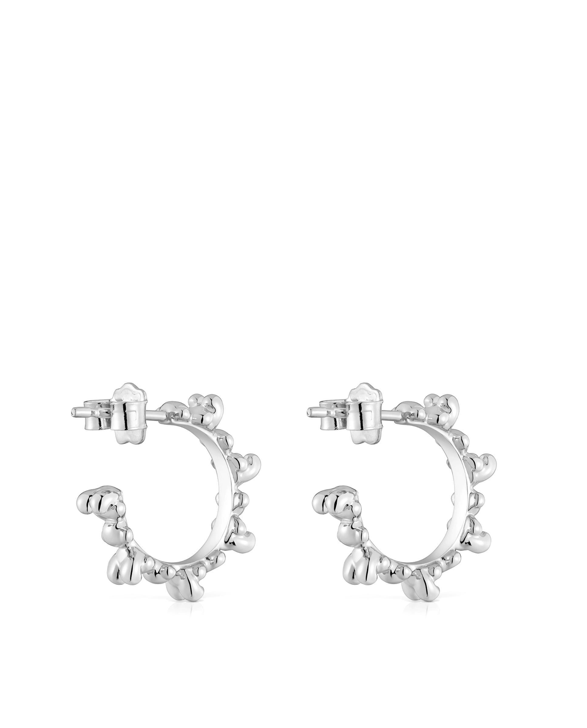 Brincos de Aro Bold Bear de Prata Prateado-3