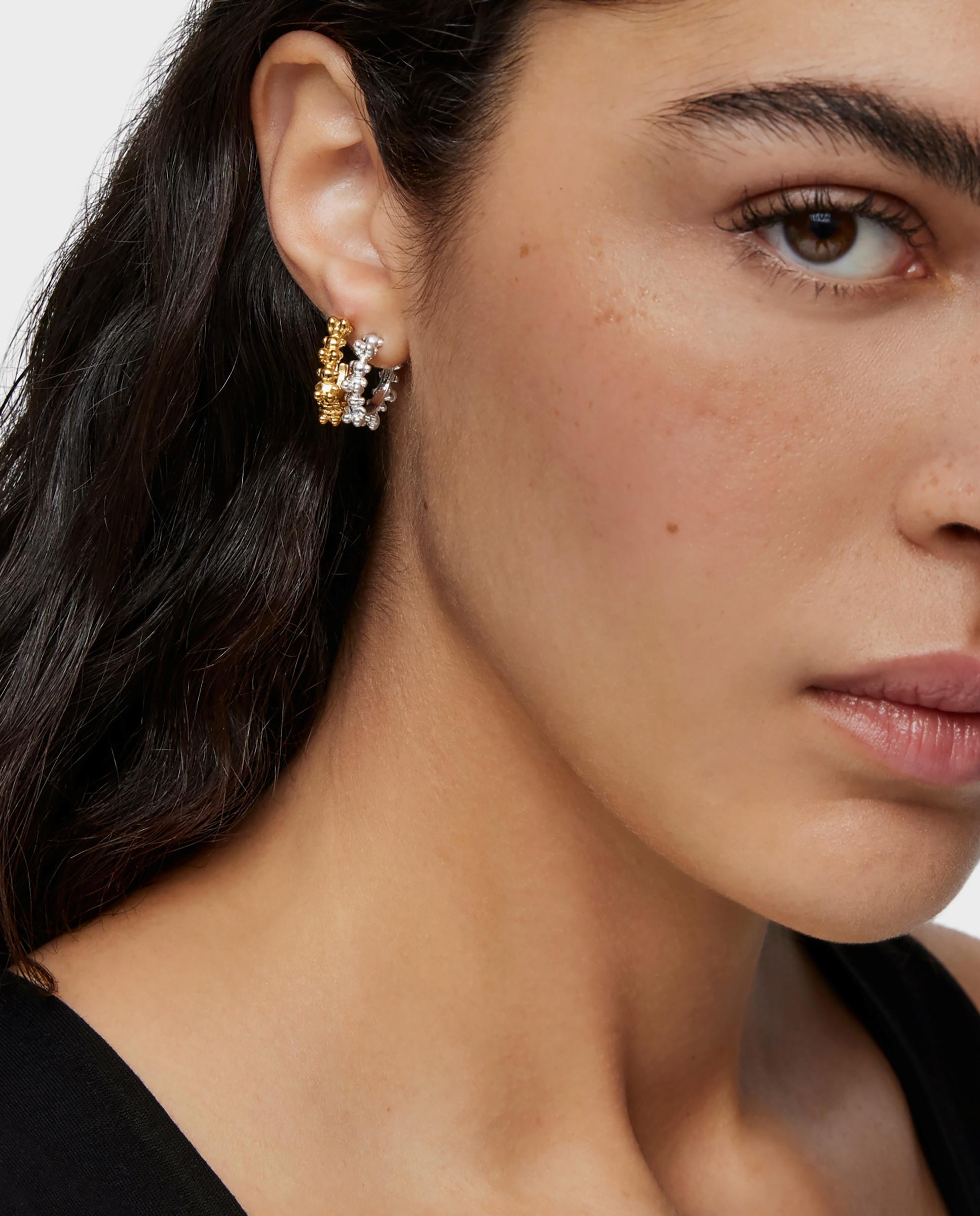 Brincos de Aro Bold Bear de Prata Prateado-5