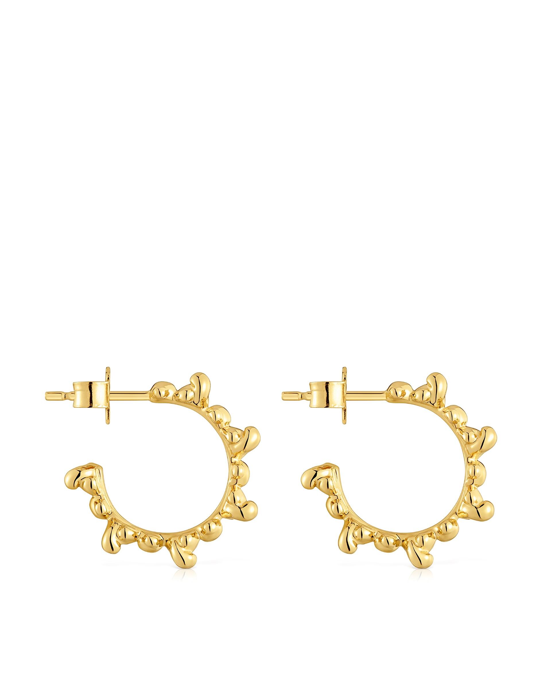 Brincos de Aro Bold Bear com Banho de Ouro 18 Kt Sobre Prata Dourado-2