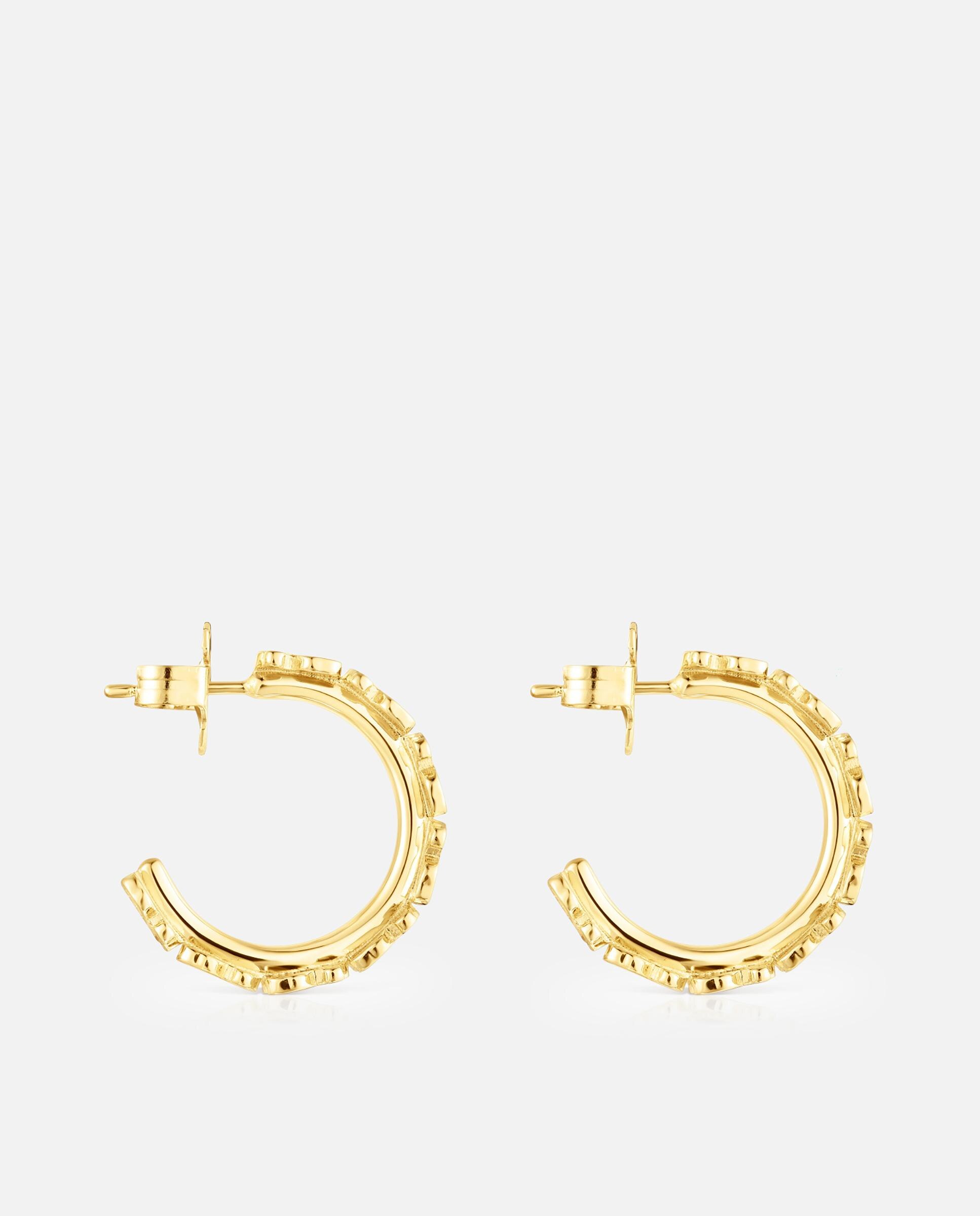 Brincos de Aro Straight Banhados em Ouro 18 Kt Sobre Prata Dourado-2