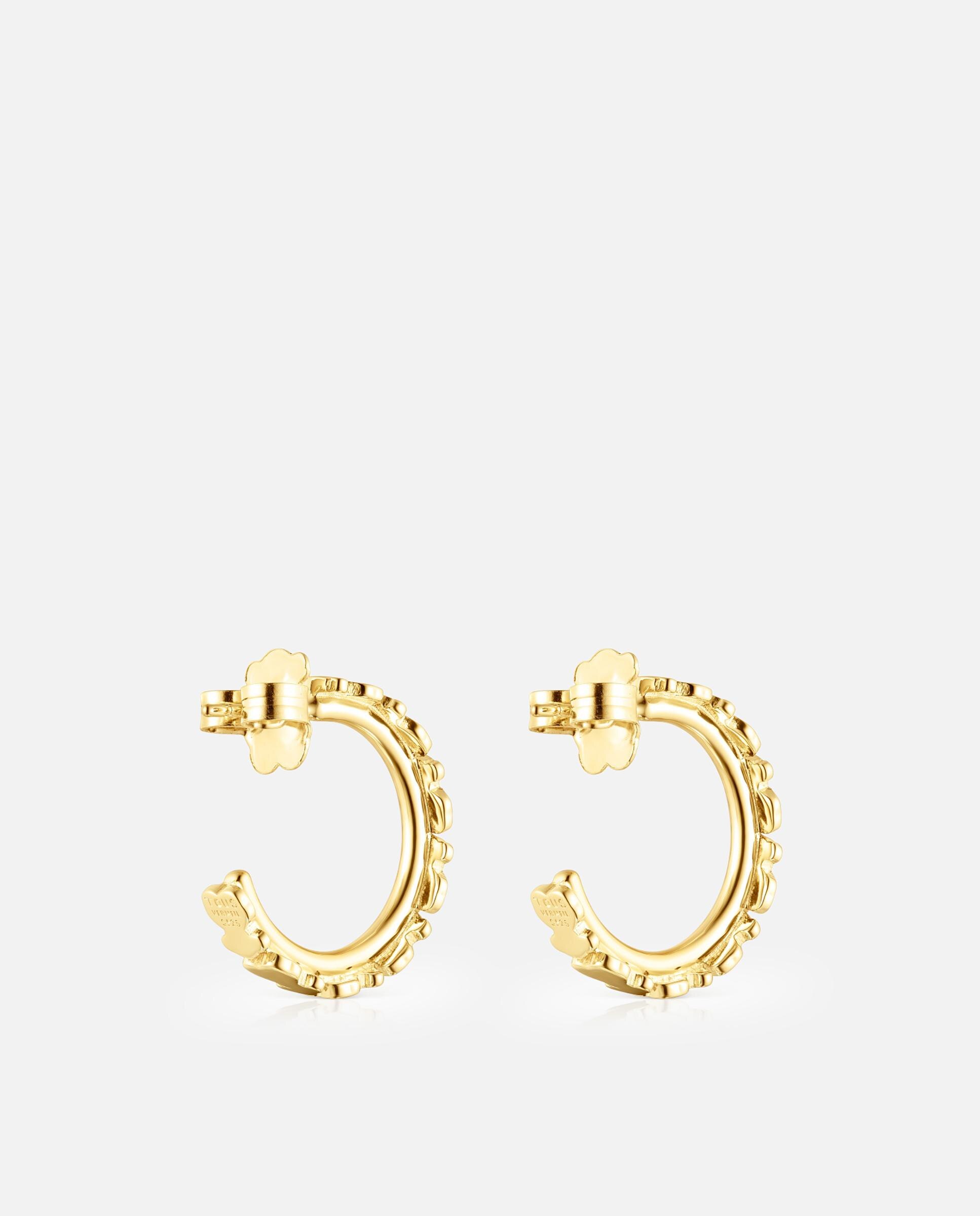 Brincos de Aro Straight Banhados em Ouro 18 Kt Sobre Prata Dourado-3