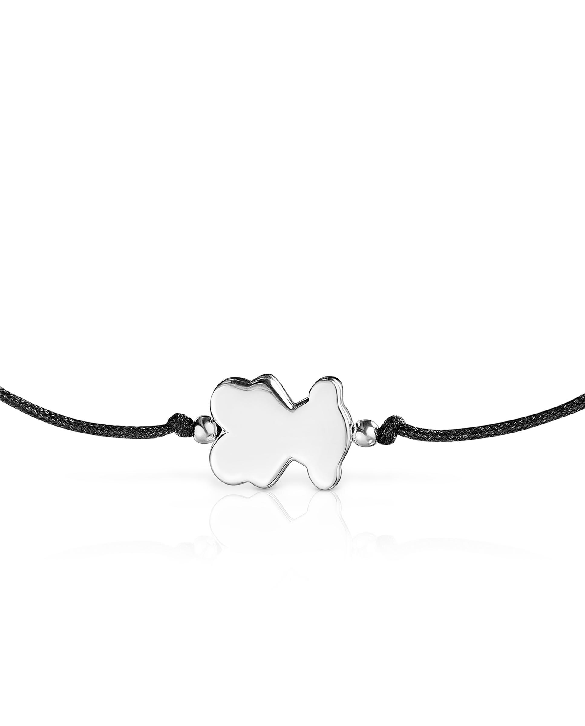 Pulseira de Cordão Sweet Dolls de Prata e Nylon em Preto com Urso Multicolor-4