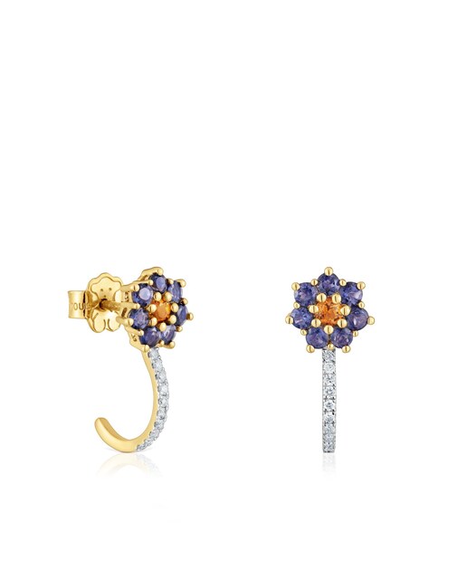 Imagem 0 de Brincos Daisy de Ouro com Pedras e Diamantes