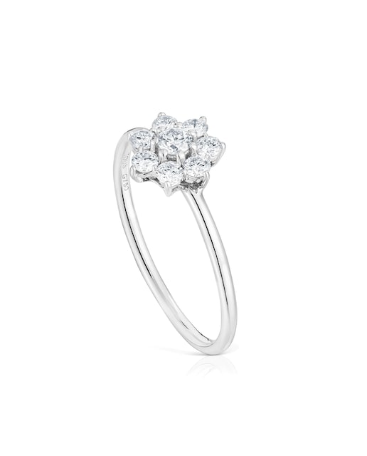 Imagem 0 de Anel Daisy de Ouro Branco e Diamante