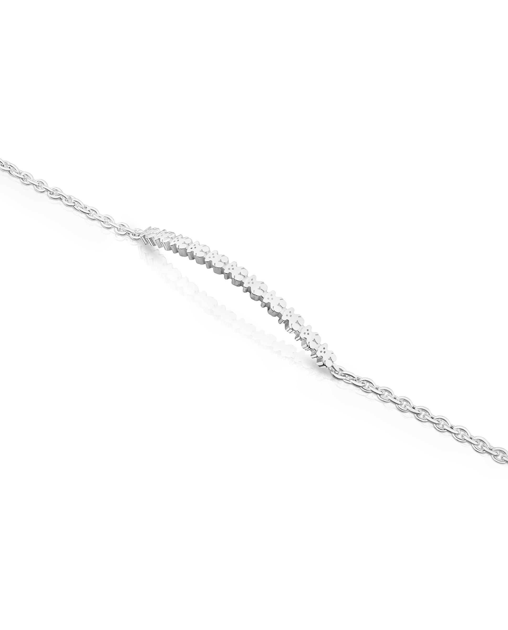 Pulseira de Corrente Straight de Prata de 17,5cm Prateado-3