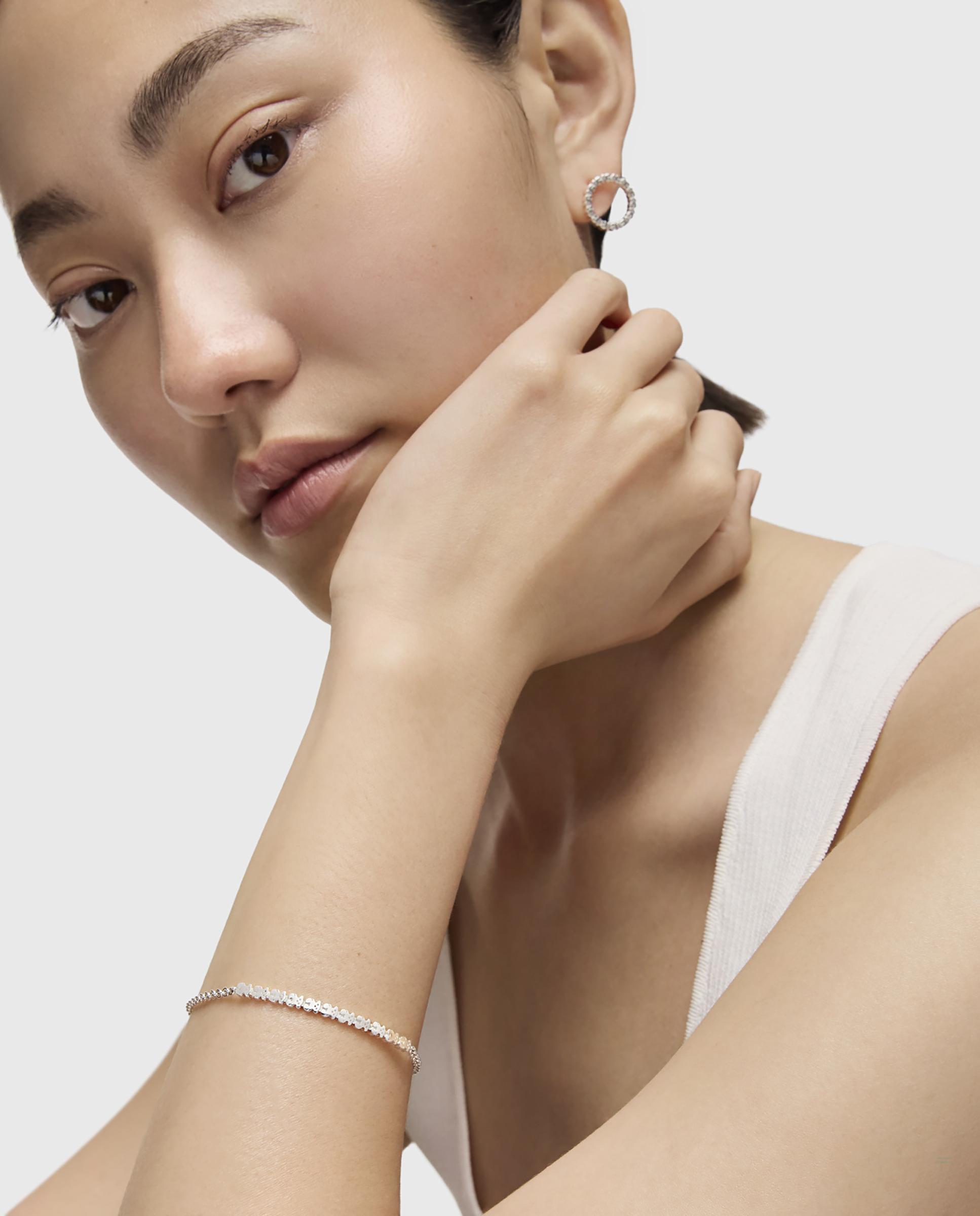 Pulseira de Corrente Straight de Prata de 17,5cm Prateado-5
