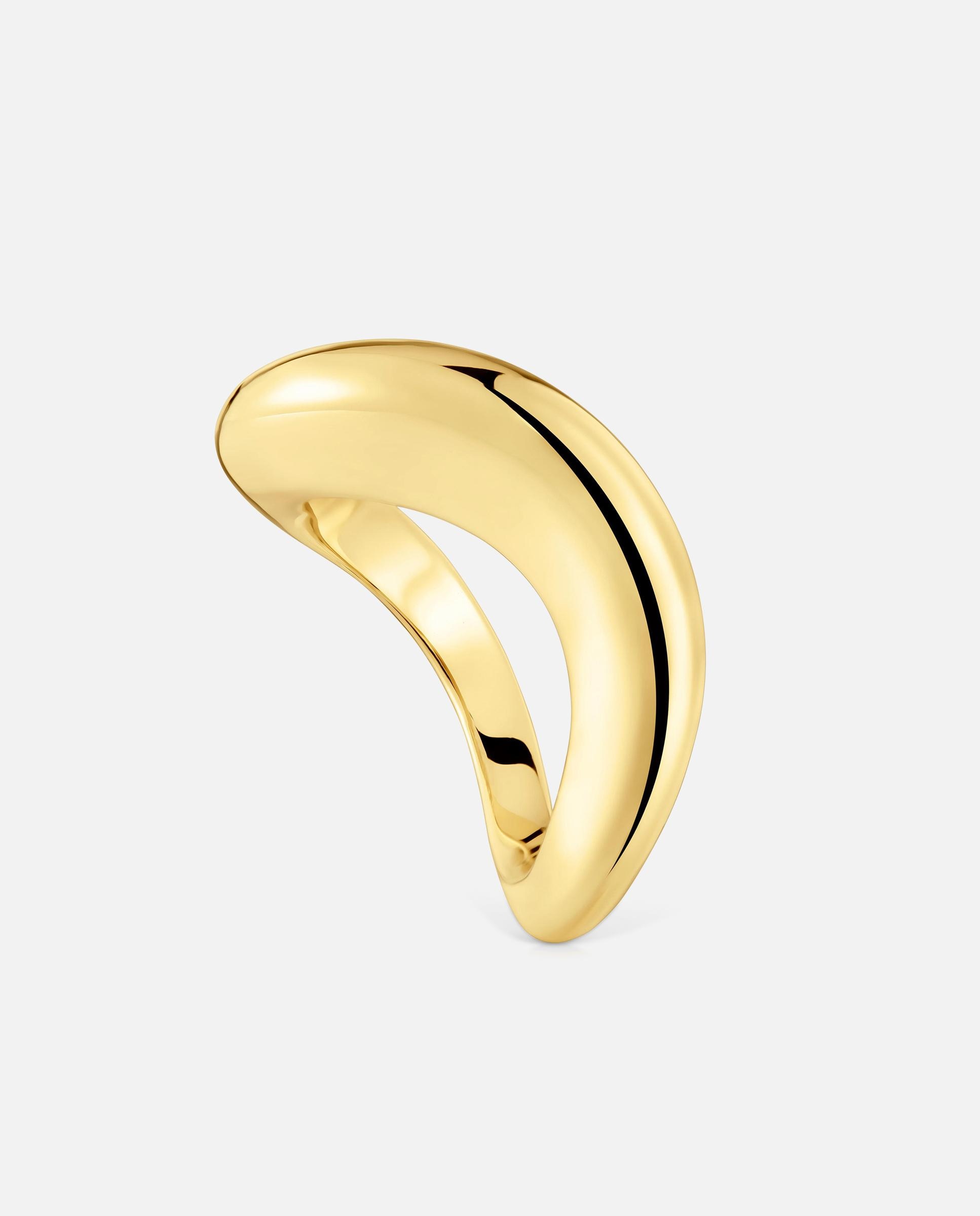 Anel Galia Basics Pequeno Banhado a Ouro de 18 Kt em Prata Dourado-1