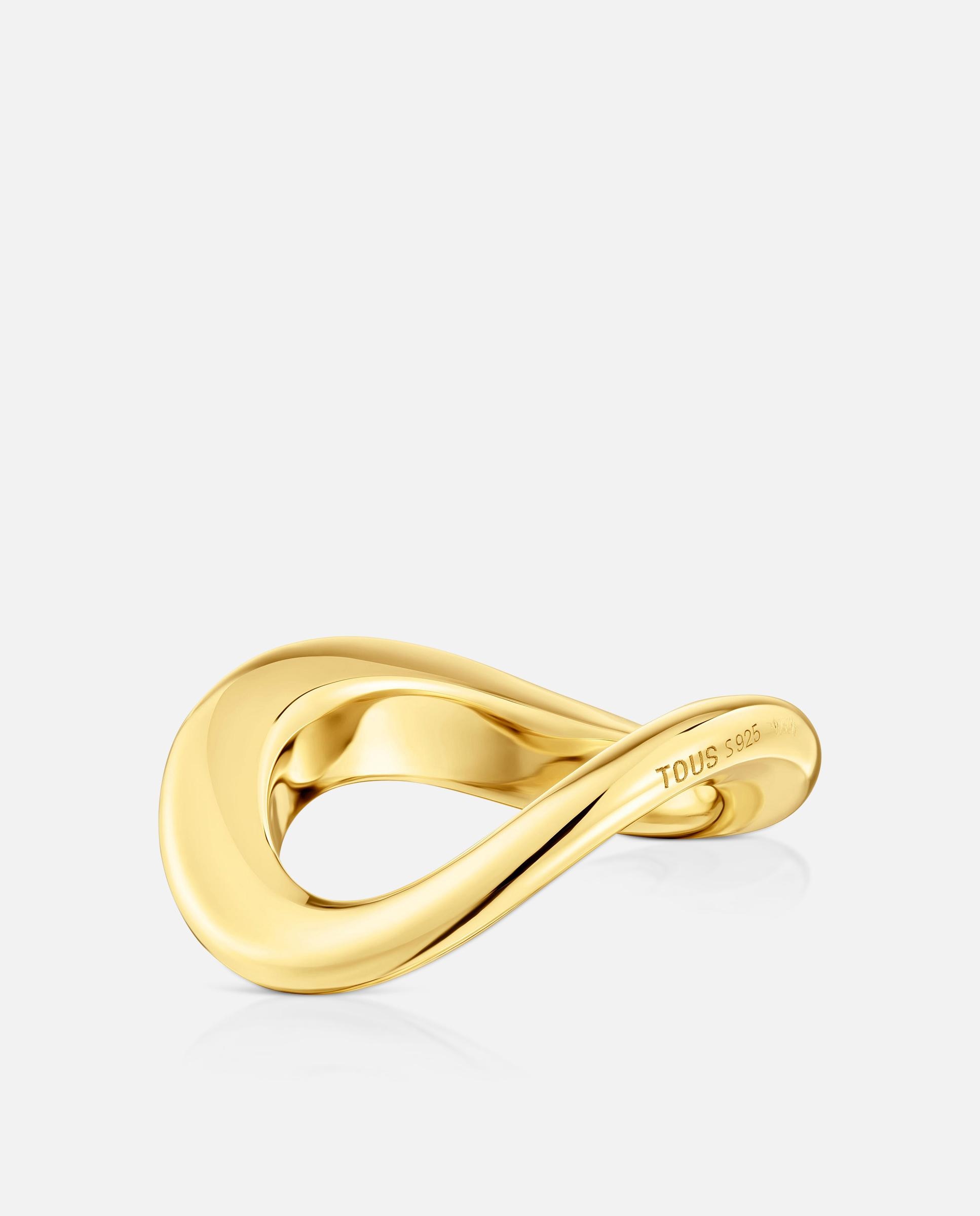 Anel Galia Basics Pequeno Banhado a Ouro de 18 Kt em Prata Dourado-3