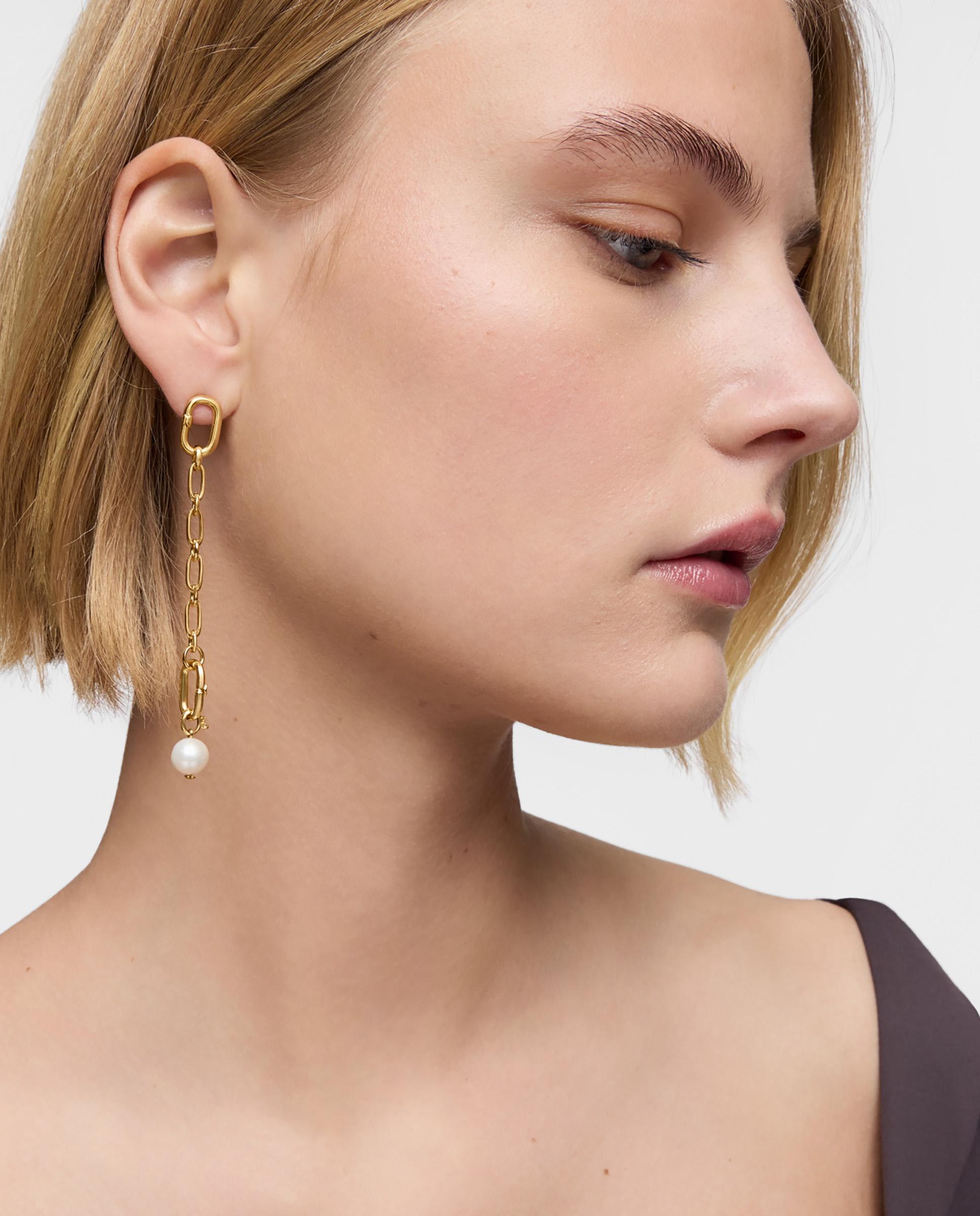 Colar Hold Oval Médio Banhado em Ouro 18 kt sobre Prata com Pingente de Argola Ouro-4