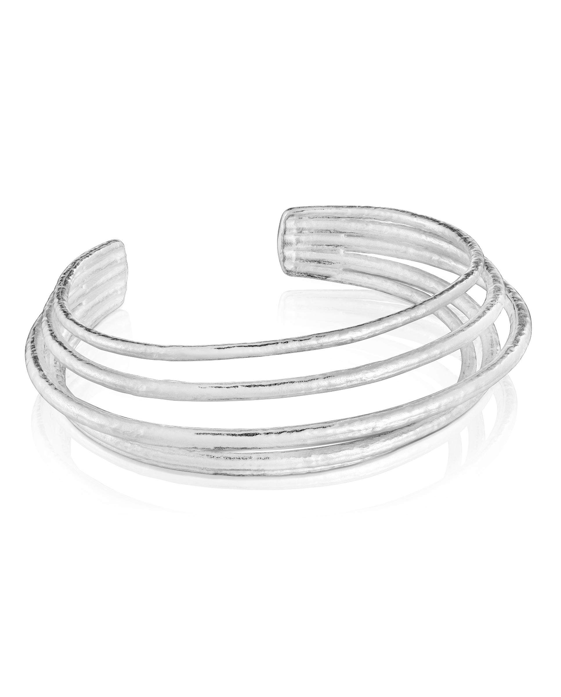 Pulseira Rígida Duna de Prata Prateado-1