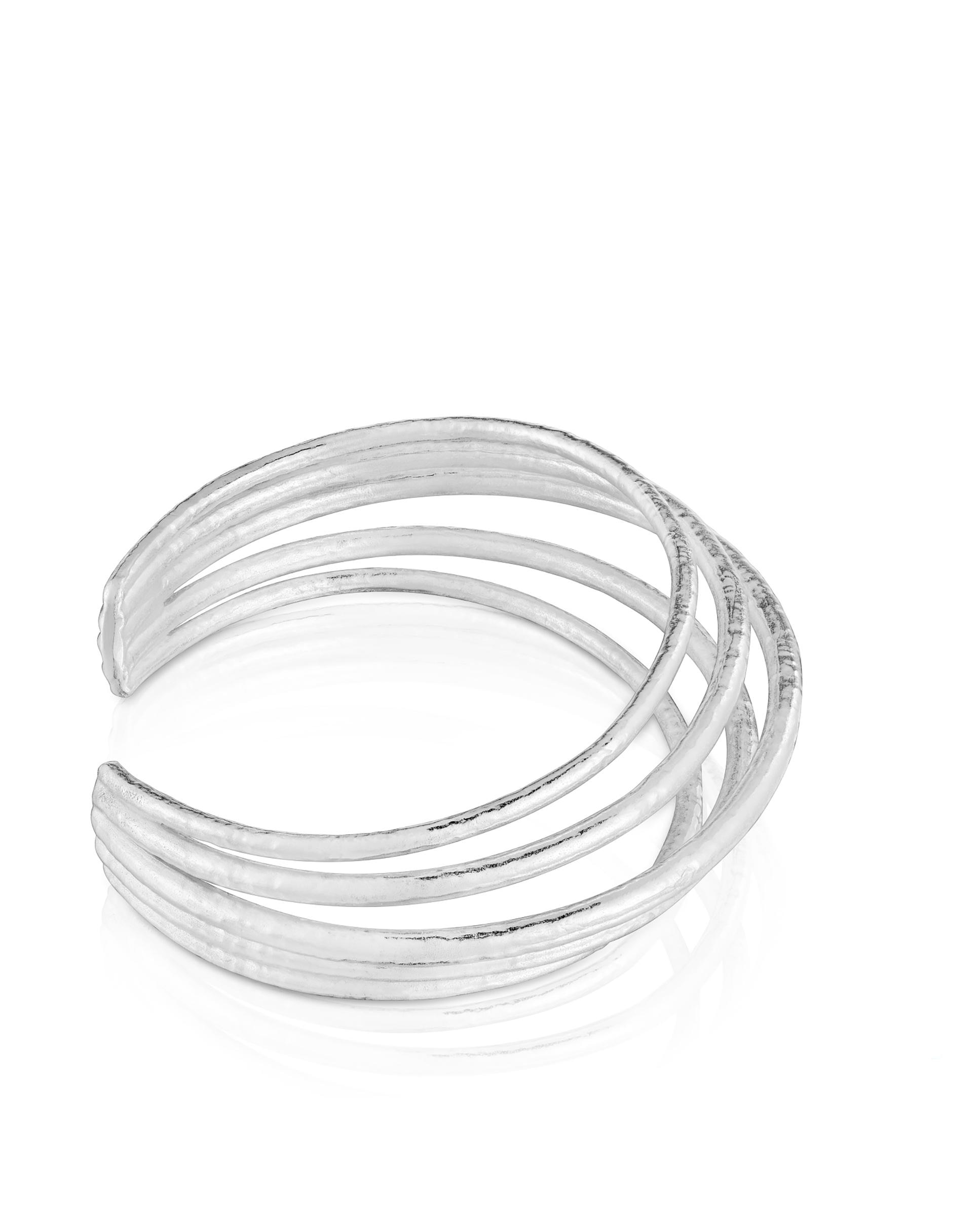Pulseira Rígida Duna de Prata Prateado-2