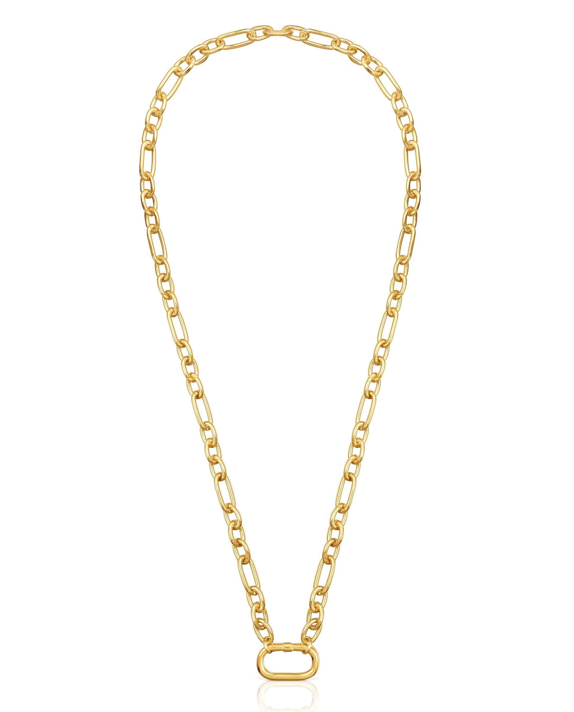 Colar Hold Oval Curto Banhado em Ouro 18 kt sobre Prata com Argola Ouro-1