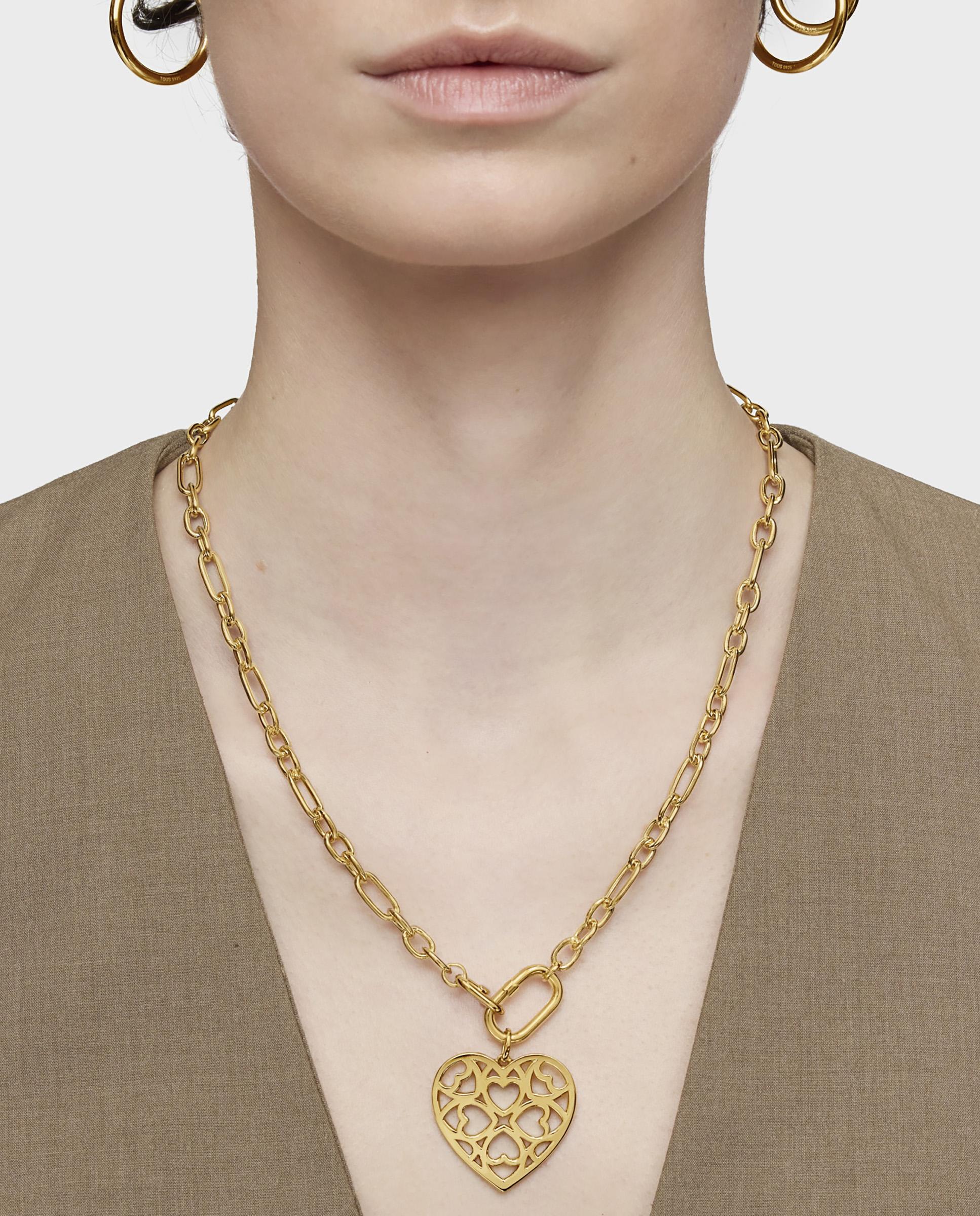 Colar Hold Oval Curto Banhado em Ouro 18 kt sobre Prata com Argola Ouro-4