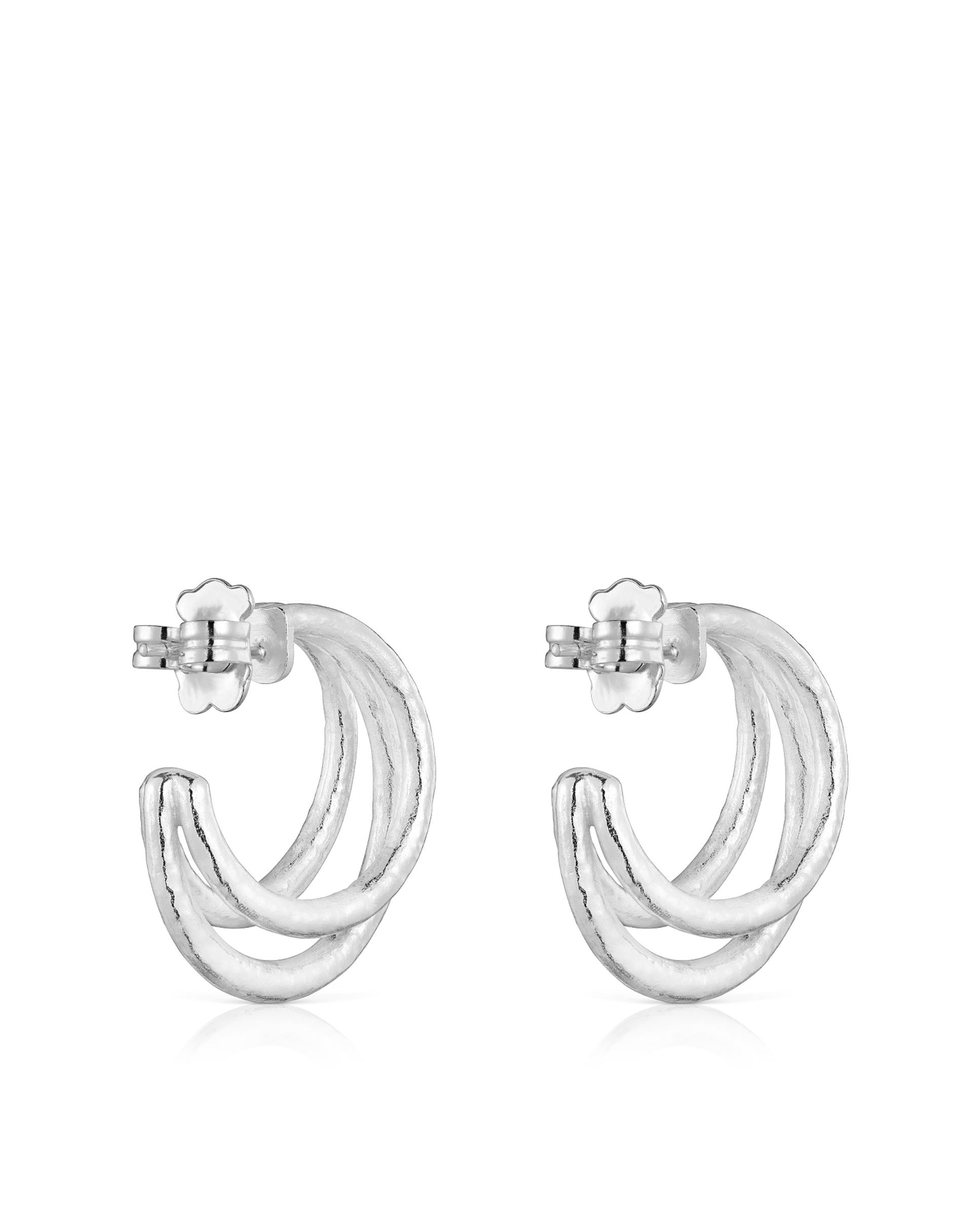 Brincos de Argola Duna de Prata 26 Mm Prateado-3