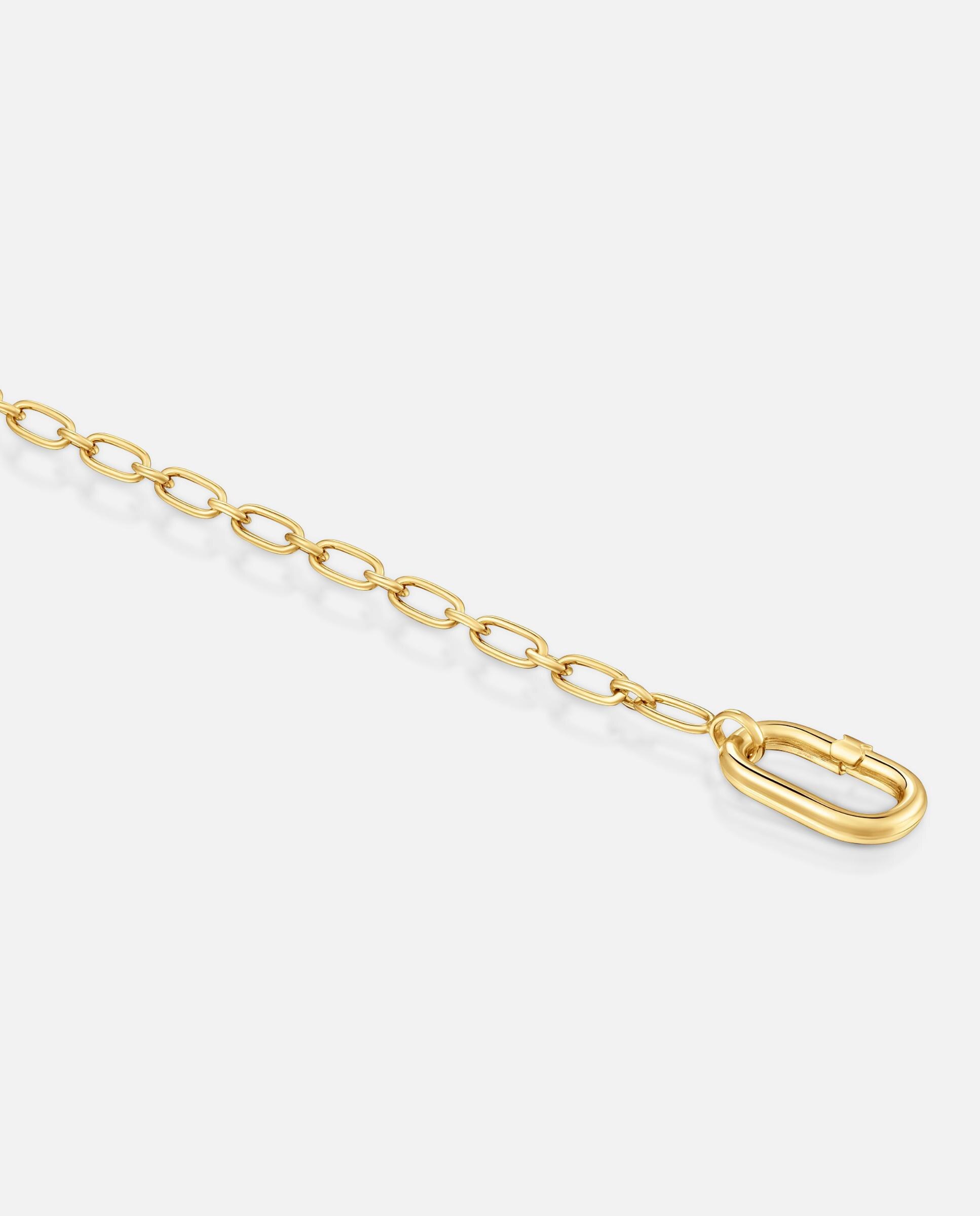 Pulseira para Personalizar com Charms Hold Oval Banhada a Ouro 18 Kt Sobre Prata e Argola Dourado-3