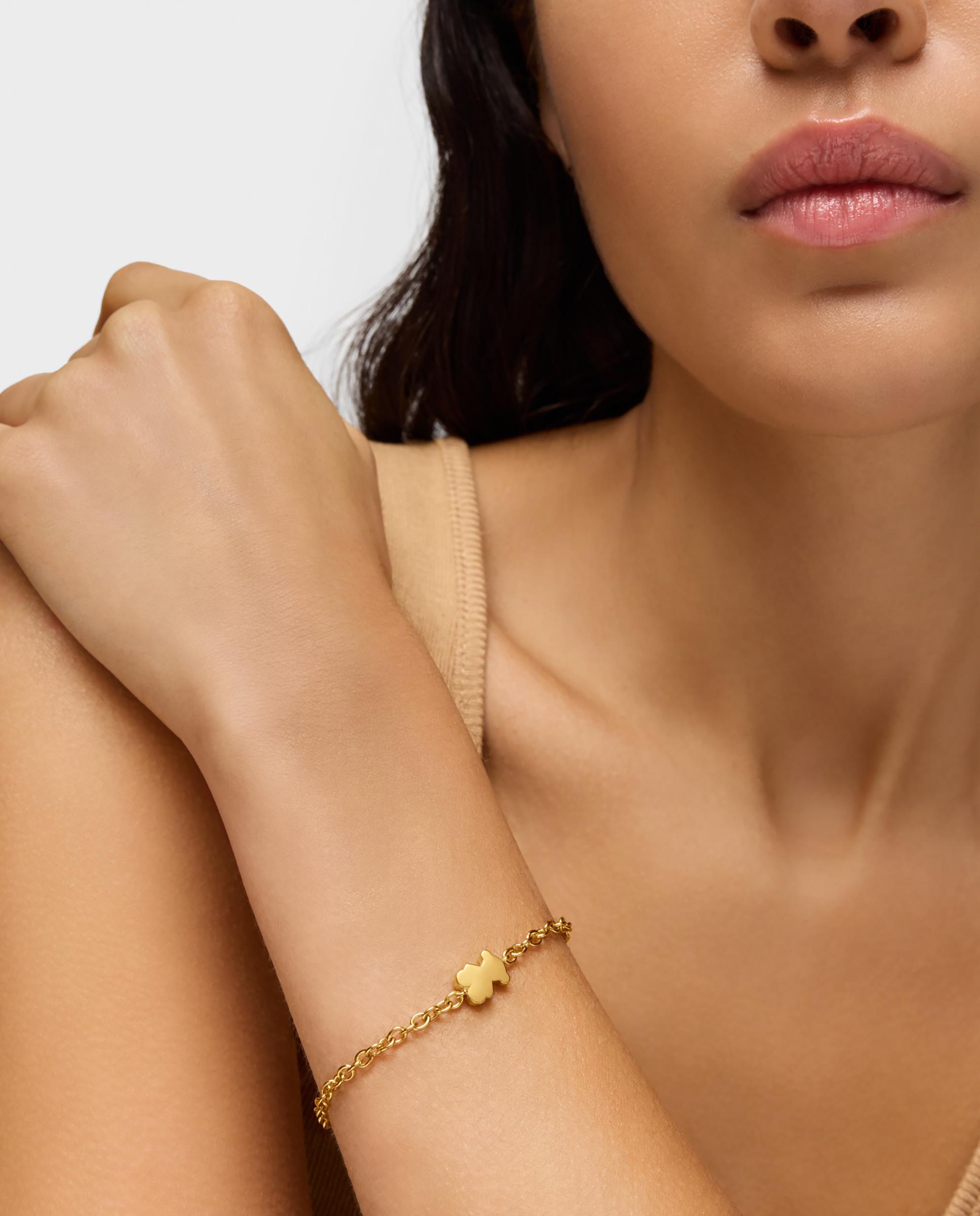 Pulseira de Corrente Sweet Dolls de Ouro com Urso Dourado-4