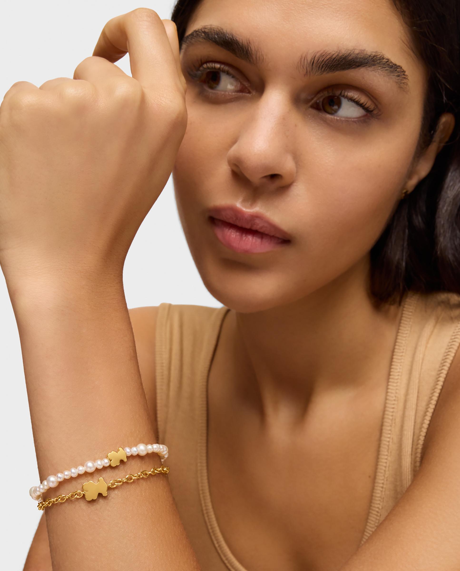 Pulseira de Corrente Sweet Dolls de Ouro com Urso Dourado-5