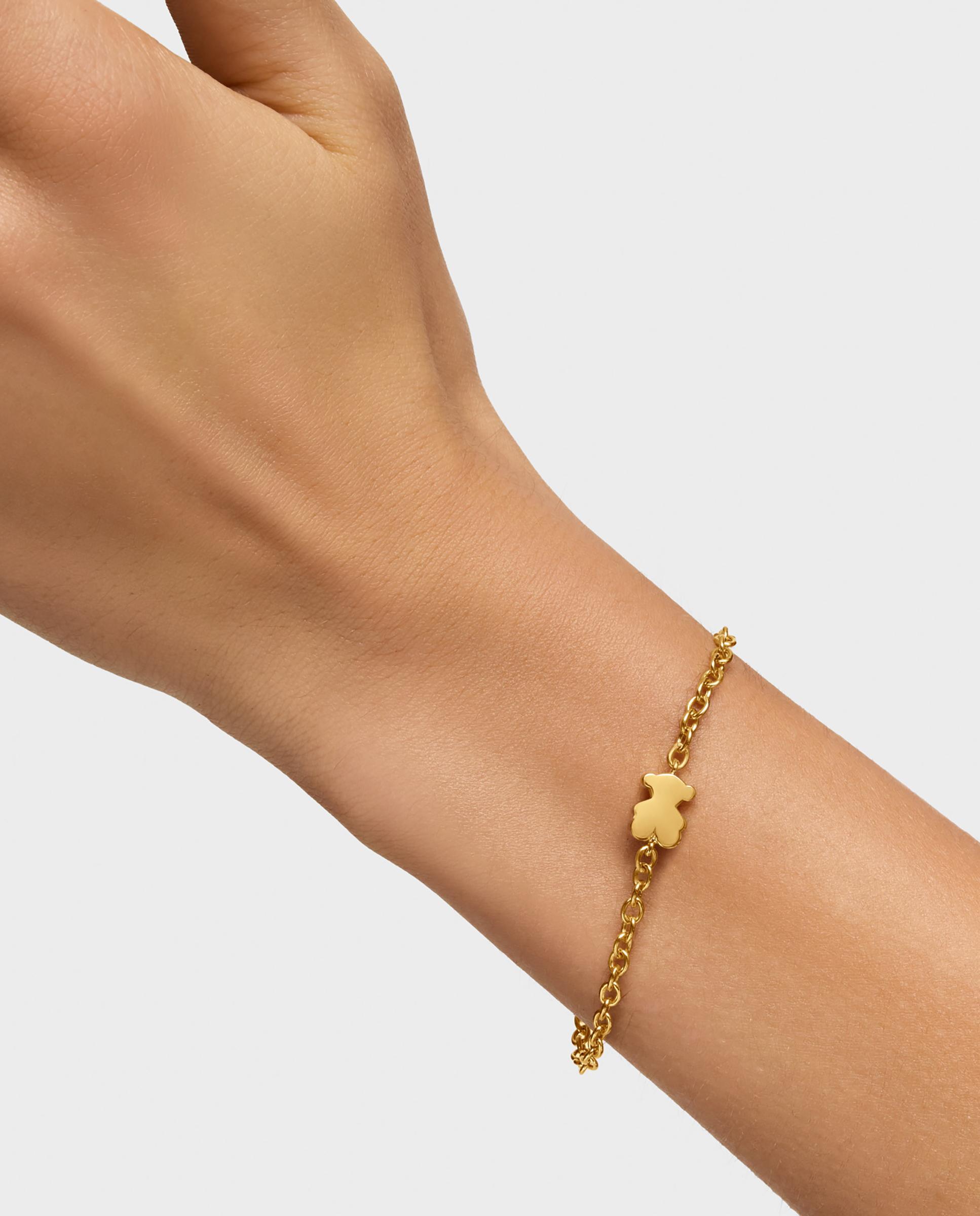 Pulseira de Corrente Sweet Dolls de Ouro com Urso Dourado-6