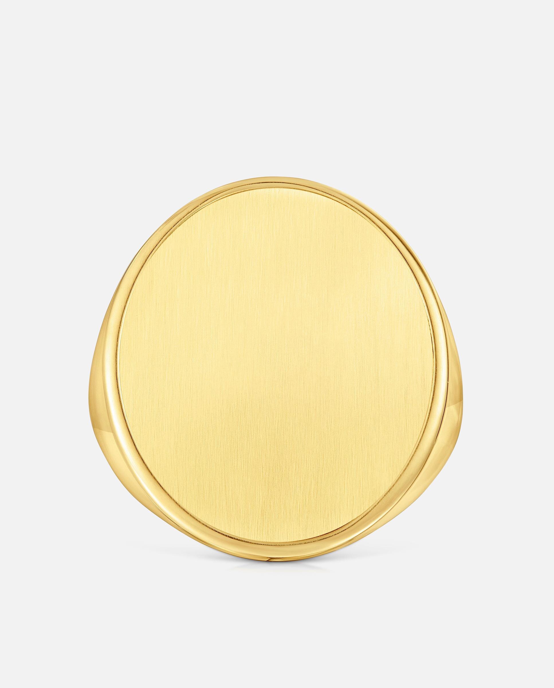 Anel Selo com Banho de Ouro 18 Kt Sobre Prata Dourado-5