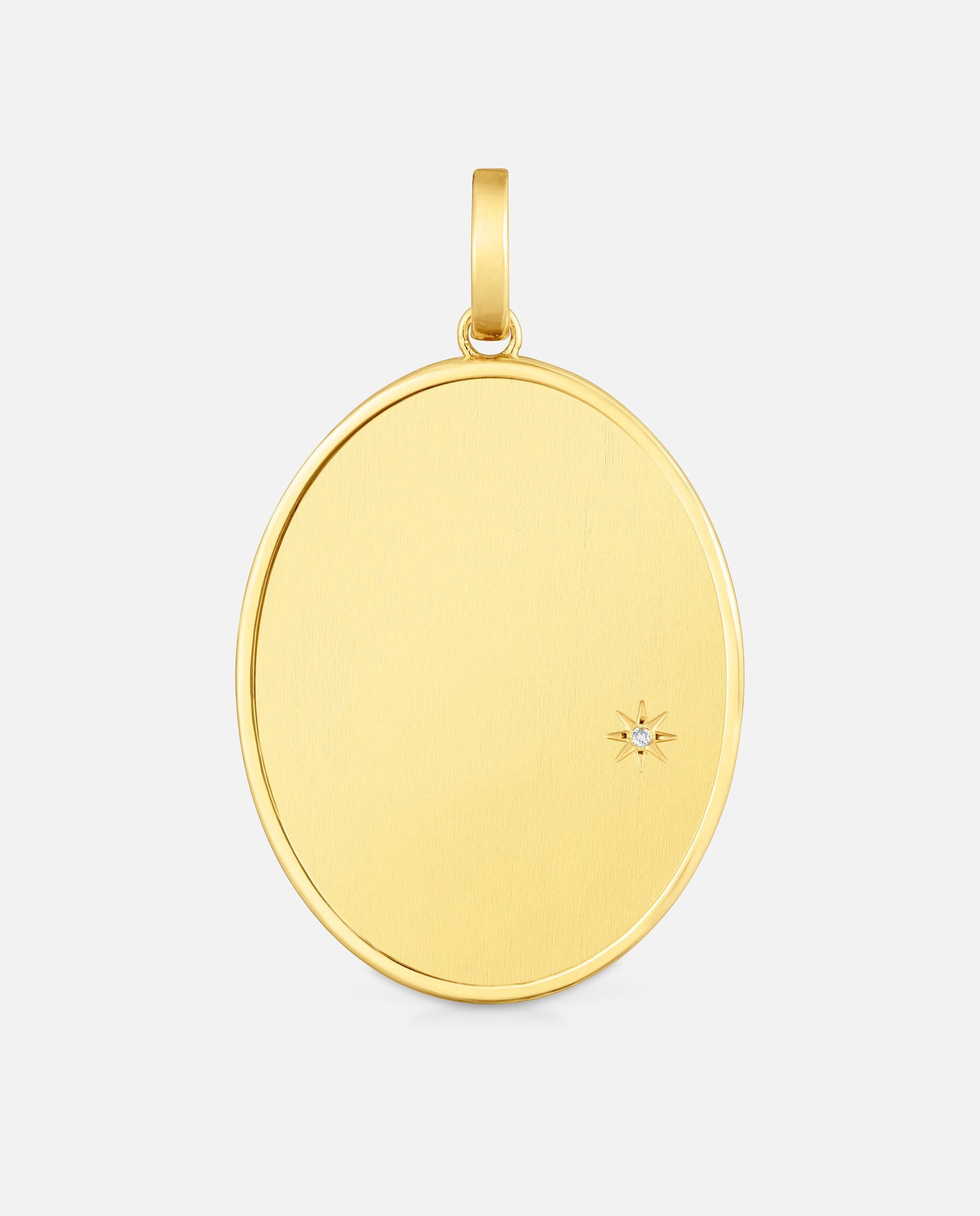 Imagem 0 de Pendentes Medalha com Banho de Ouro 18 Kt Sobre Prata e Diamante