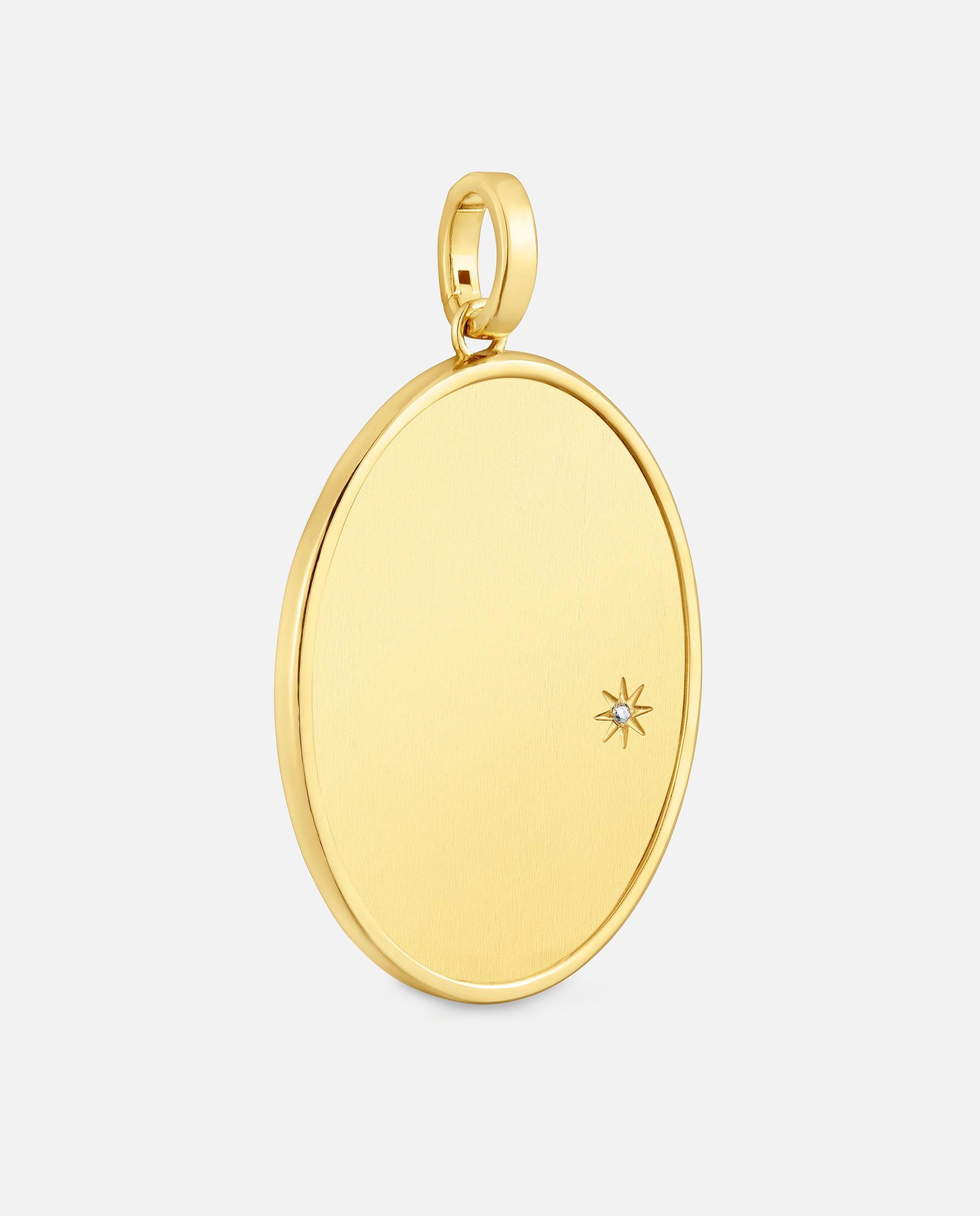 Pendente Tous Medalha com Banho de Ouro 18 Kt Sobre Prata e Diamante Branco-2