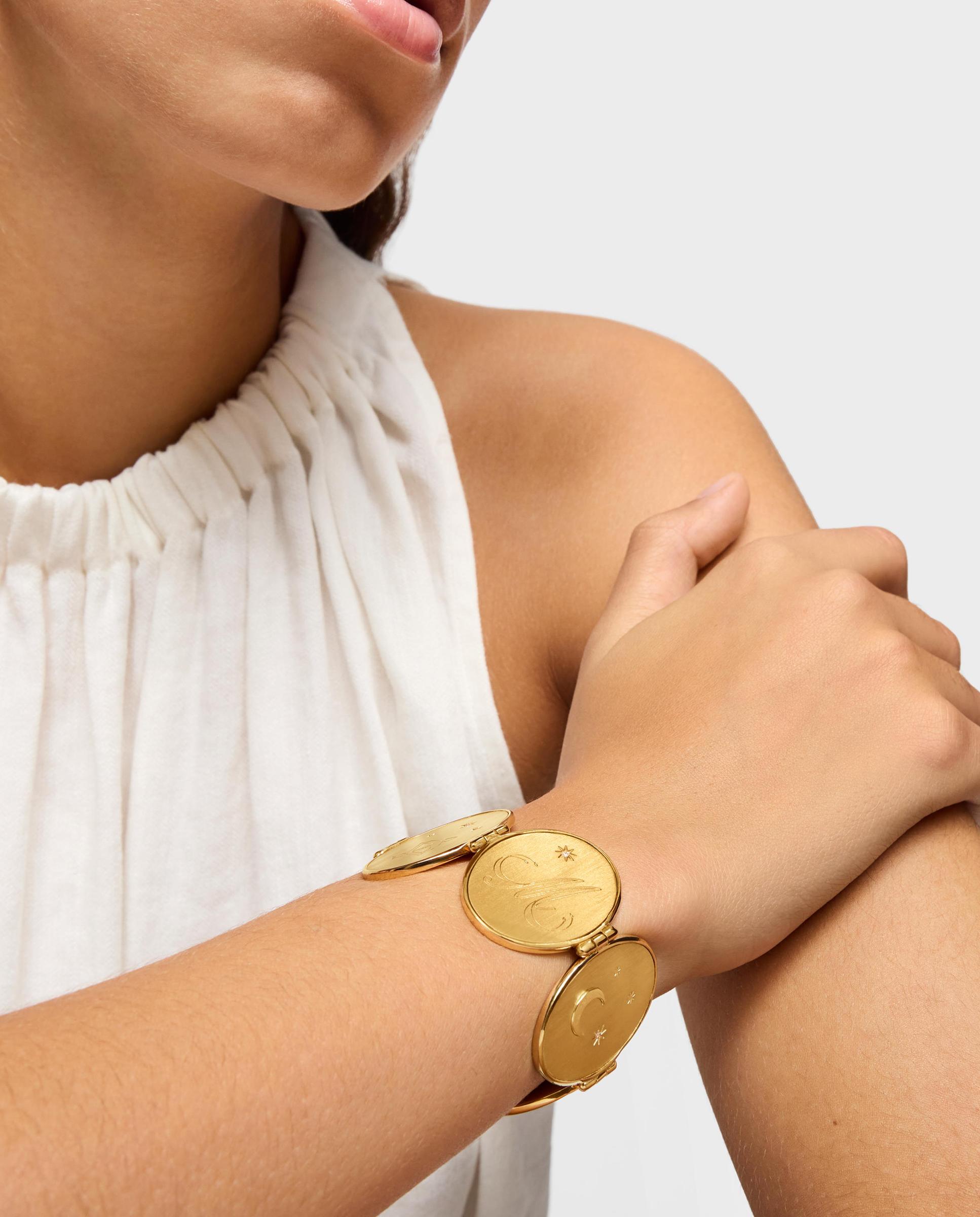 Bracelete Banhado a Ouro 18 Kt Sobre Prata com Diamantes Branco-7