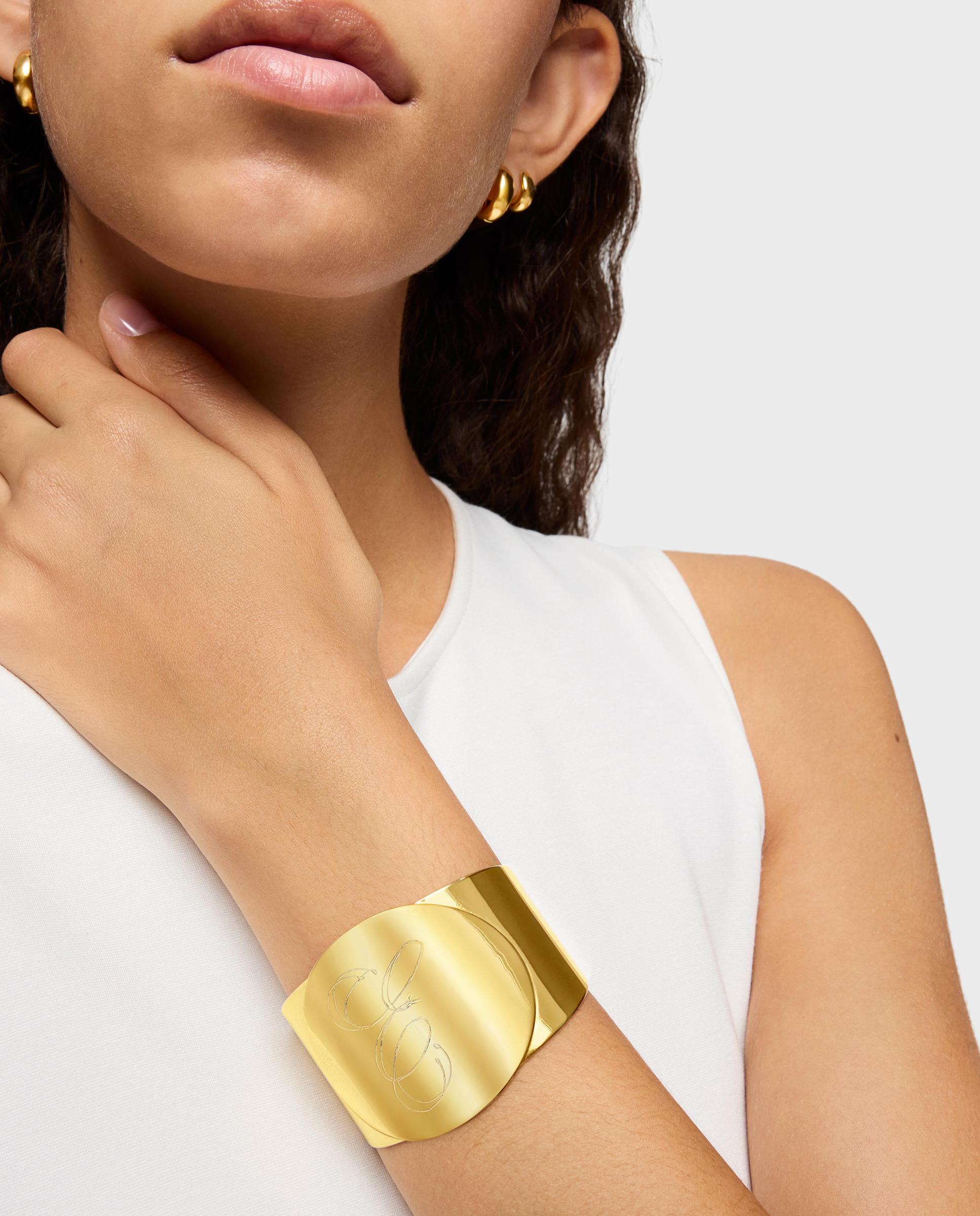 Bracelete Escrava Banhado a Ouro 18 Kt Sobre Prata Dourado-7