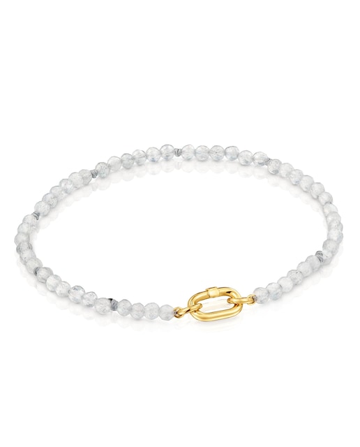 Imagem 0 de Pulseira Hold Oval de Ouro e Labradorita