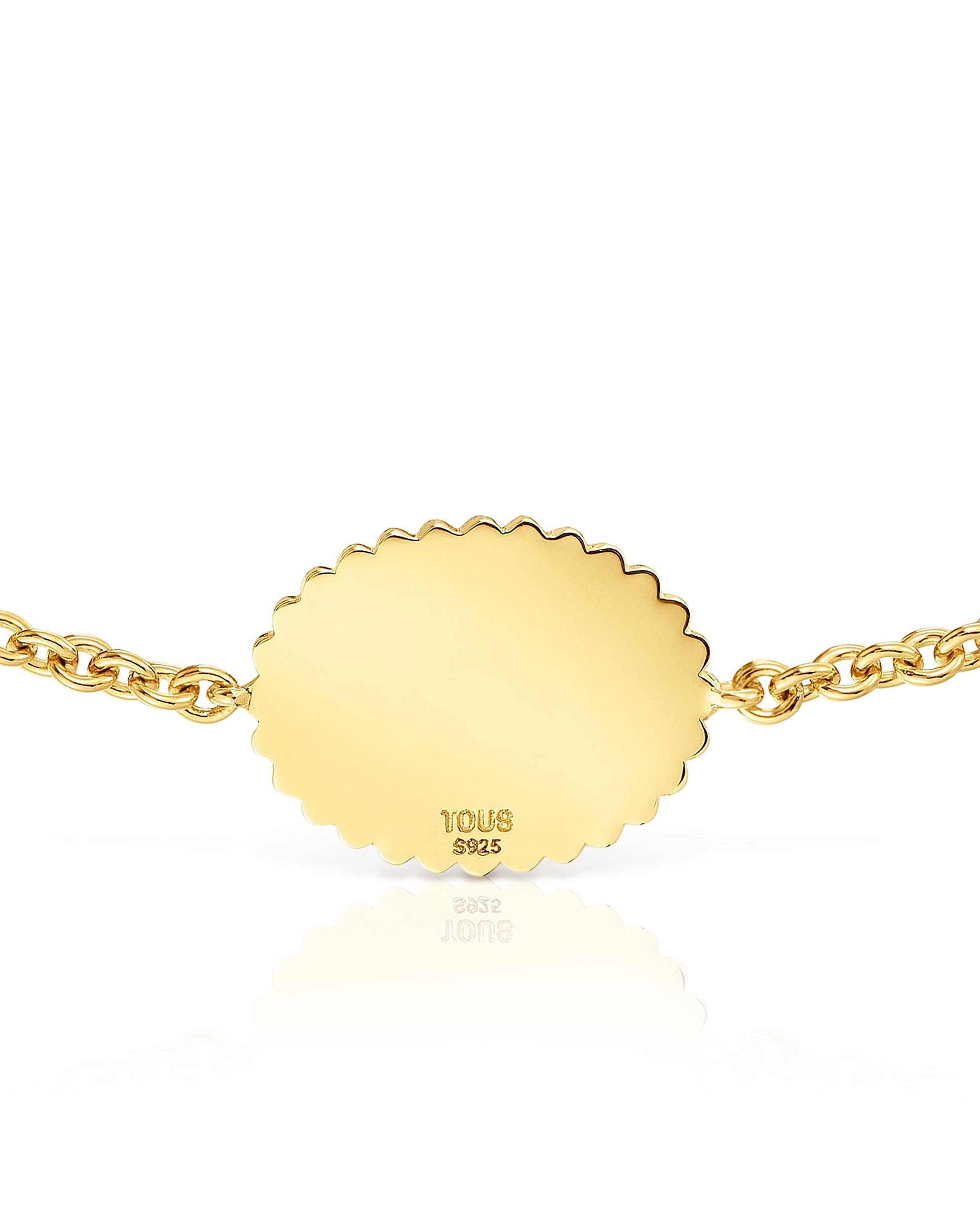 Pulseira de Corrente Mom Banhada em Ouro 18 Kt Sobre Prata Dourado-4