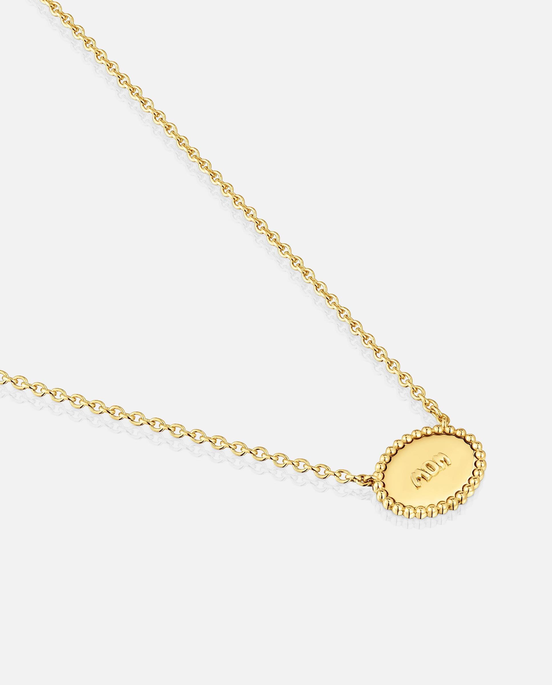 Corrente com Pendentes Mom Curta Banhada a Ouro 18 Kt Sobre Prata Dourado-2