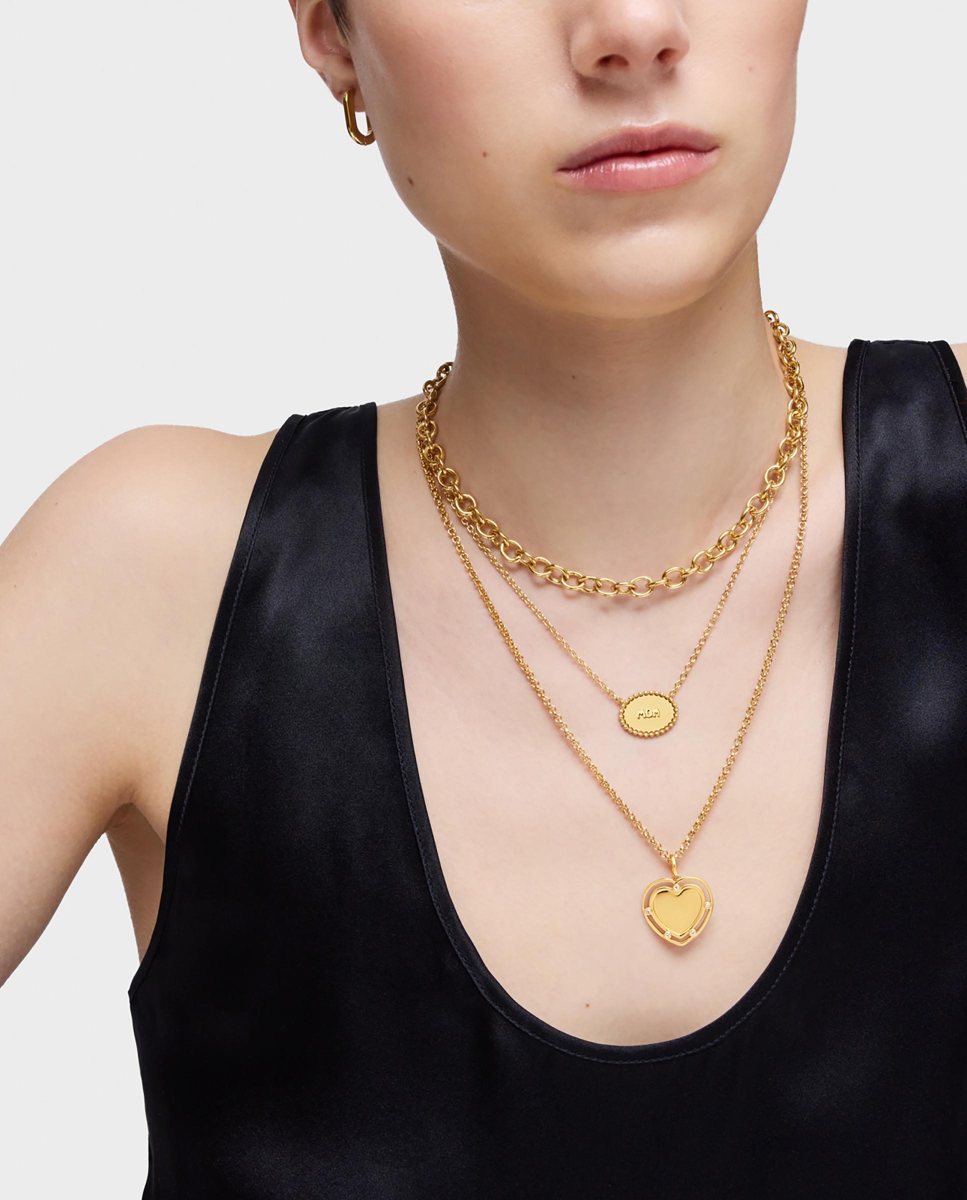 Corrente com Pendentes Mom Curta Banhada a Ouro 18 Kt Sobre Prata Dourado-5