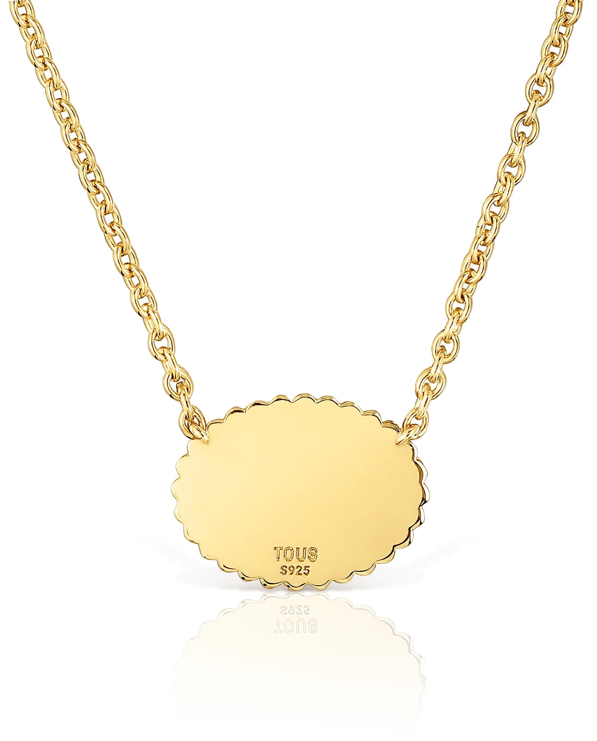 Corrente com Pendentes Mama Curta Banhada em Ouro 18 Kt Sobre Prata Dourado-3