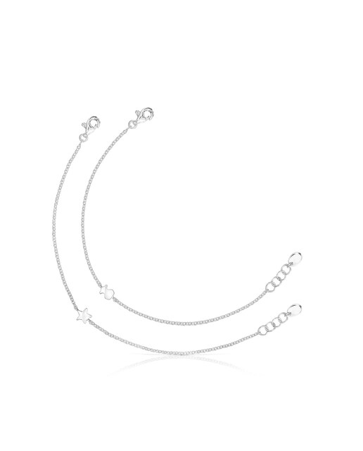 Imagem 0 de Pack de duas pulseiras Mini Icons prata estrela-urso