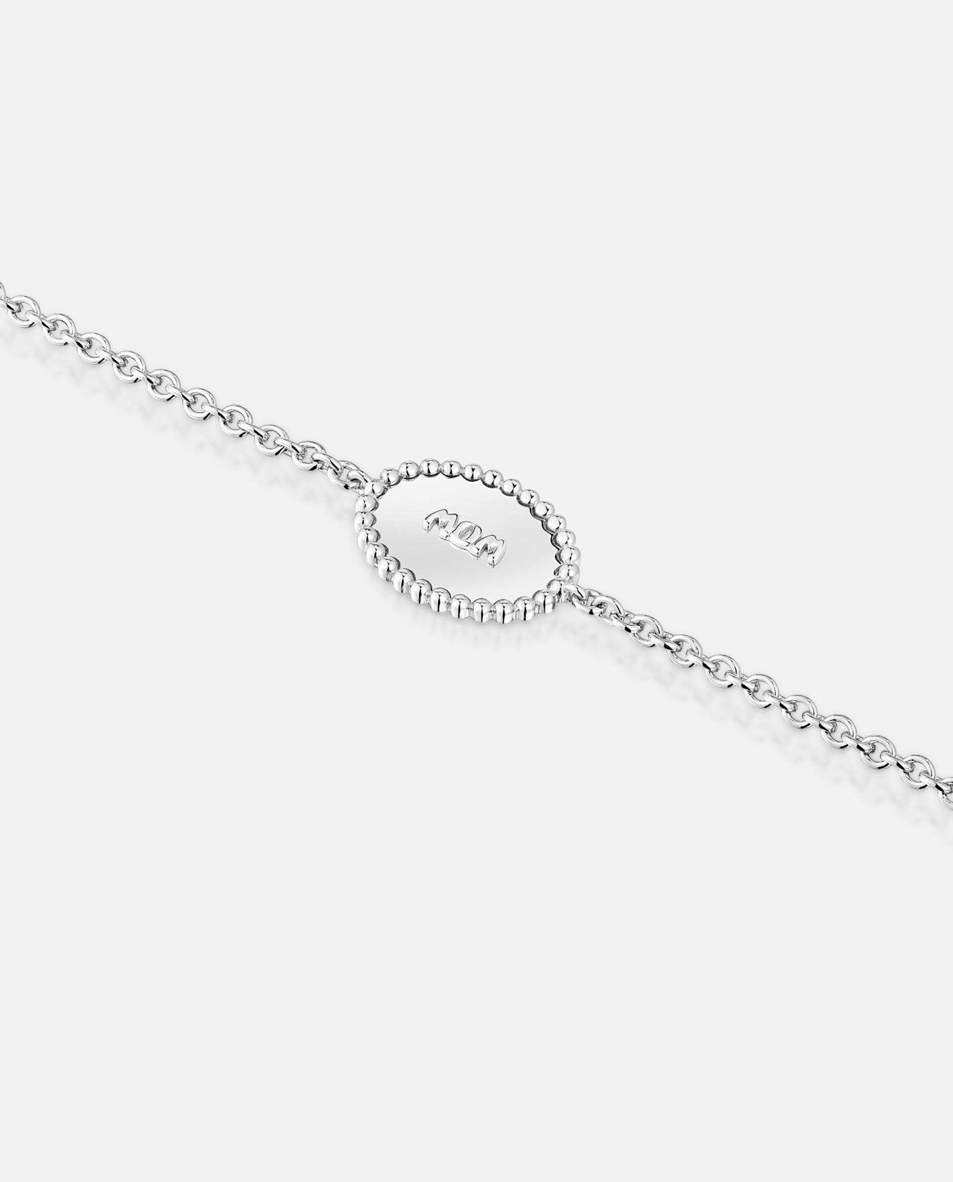Pulseira de Corrente Mom de Prata com Placa Prateado-2