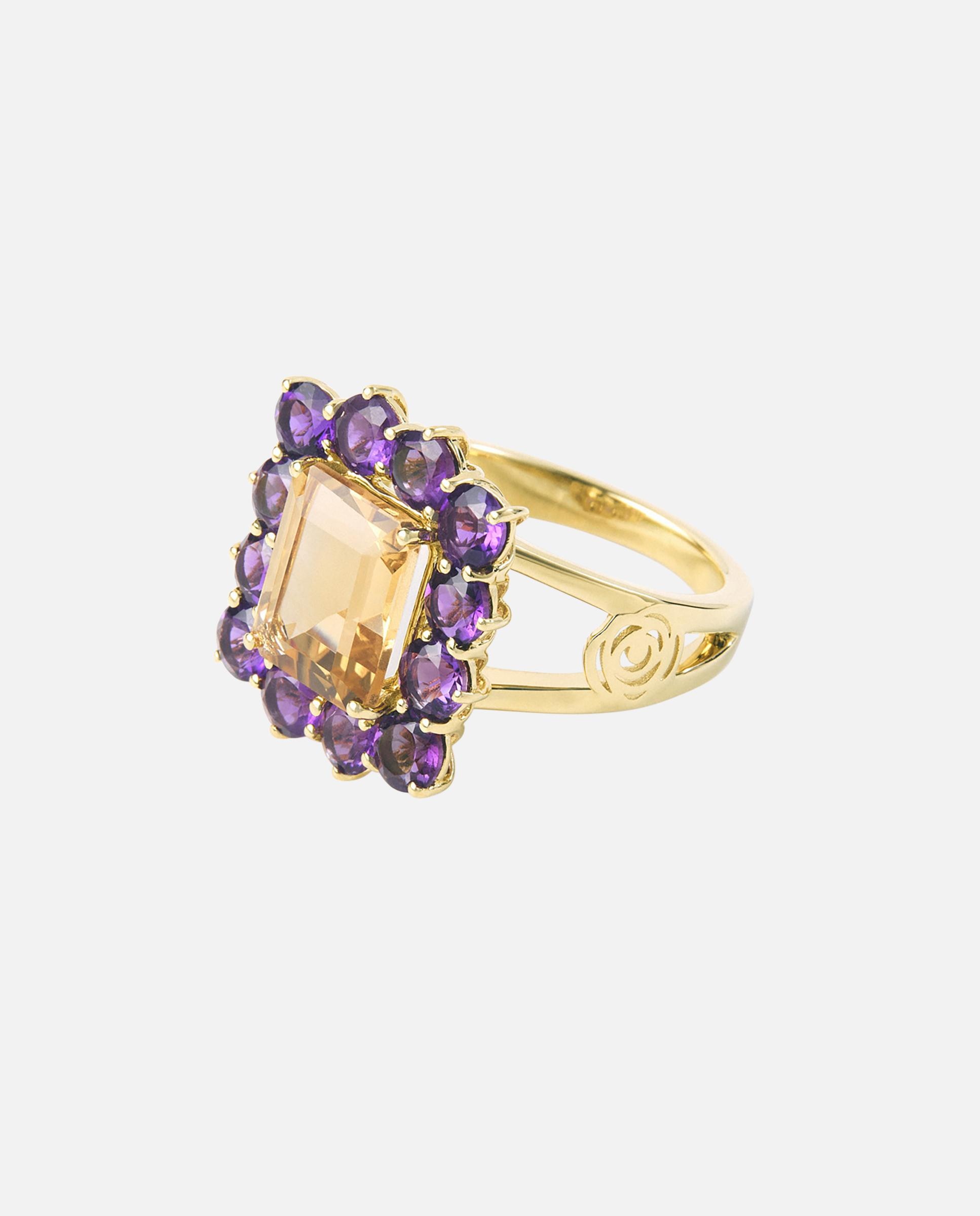 Anel de Ouro com Citrino e Ametista Atelier Multicolor-2