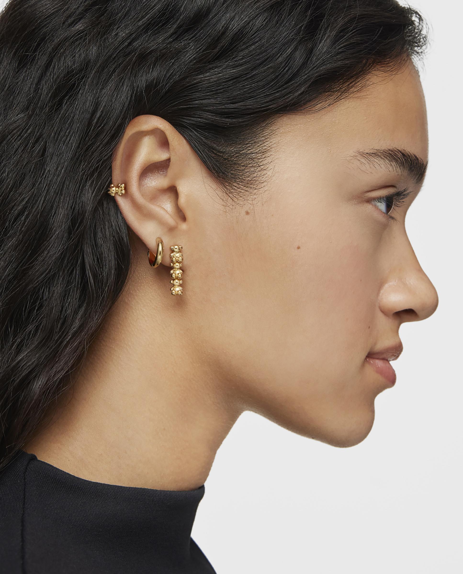 Piercing Bold Bear de Urso Banhado em Ouro 18 Kt Sobre Prata Dourado-3