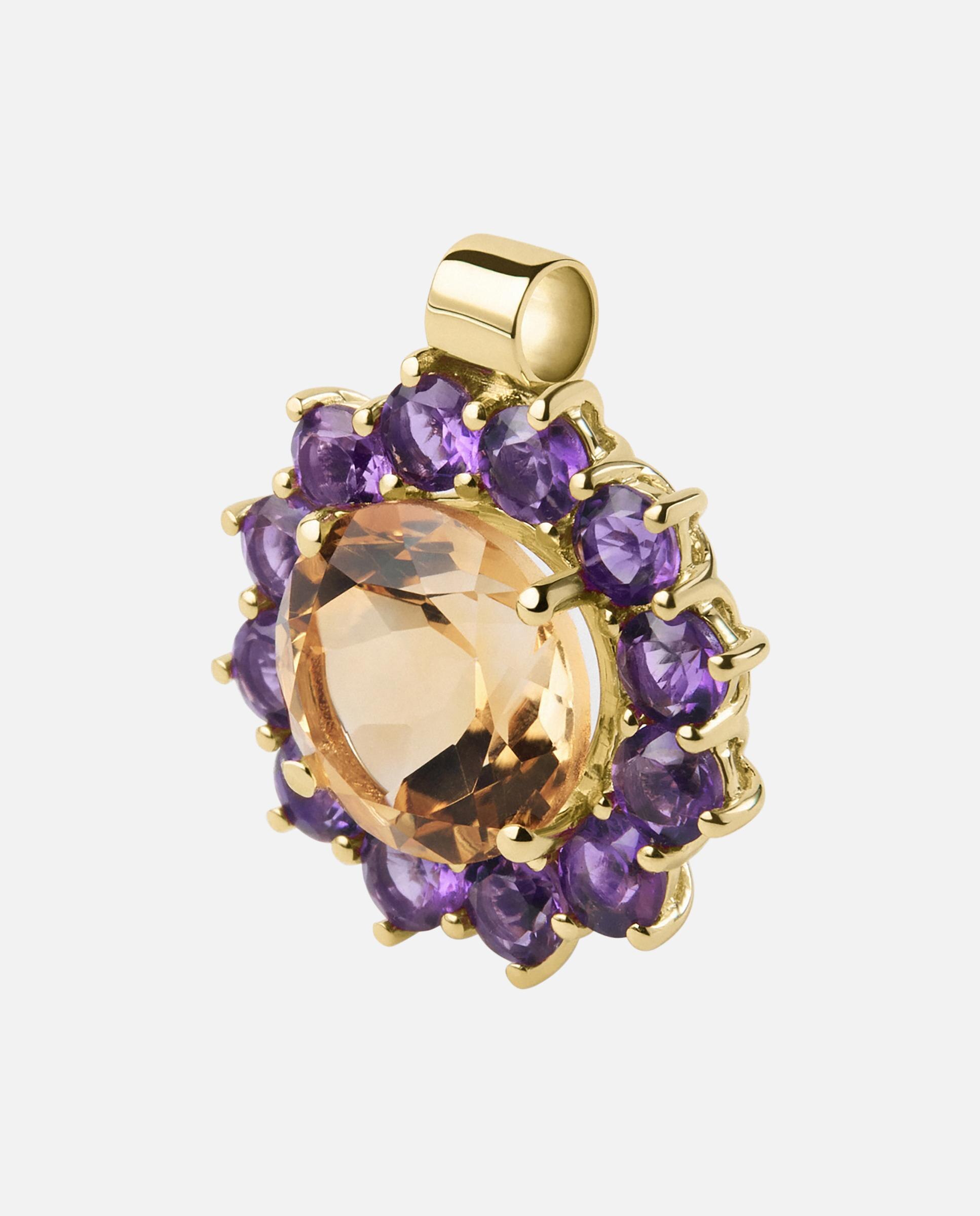 Pendente Atelier de Ouro com Ametista e Citrino Multicolor-1