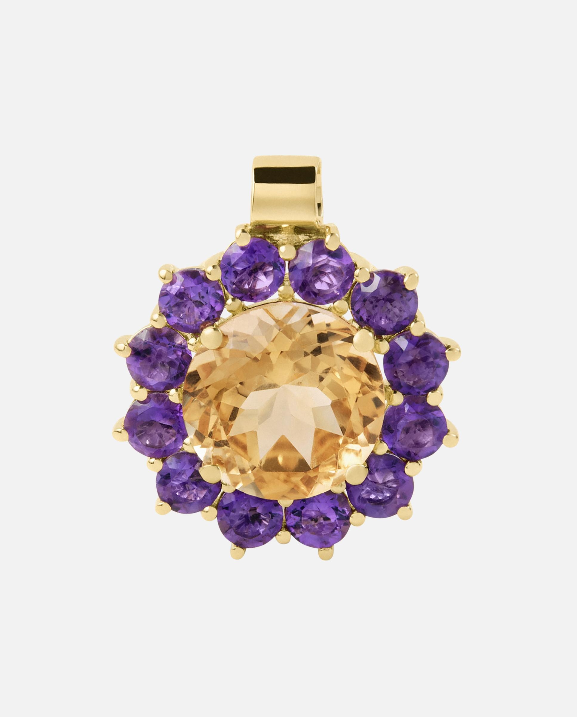 Pendente Atelier de Ouro com Ametista e Citrino Multicolor-2
