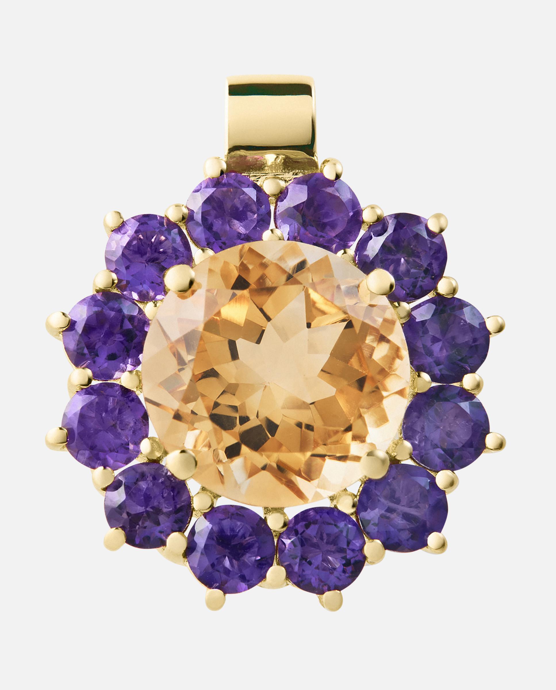 Pendente Atelier de Ouro com Ametista e Citrino Multicolor-3