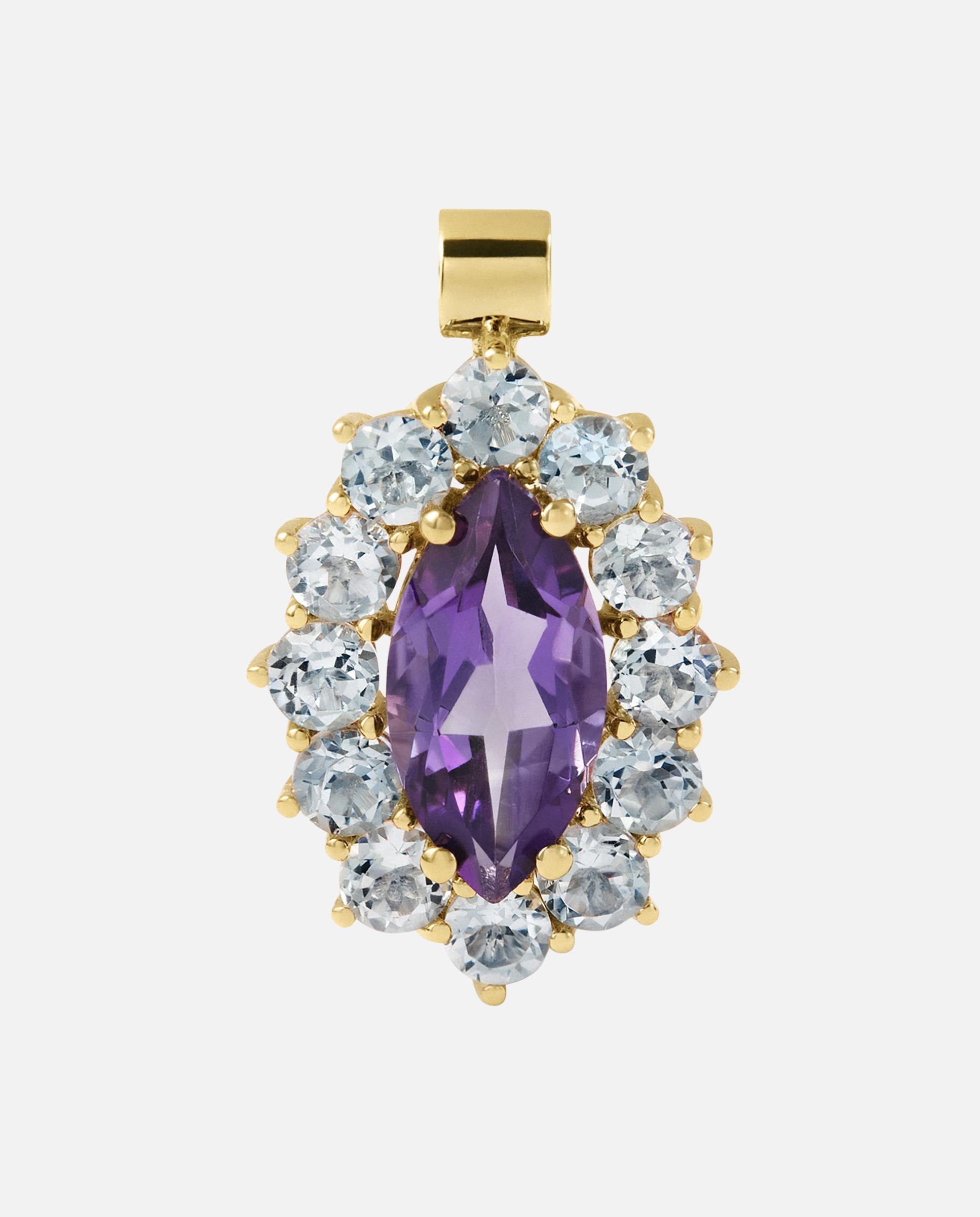 Pendente Atelier de Ouro com Ametista e Topázio Multicolor-1
