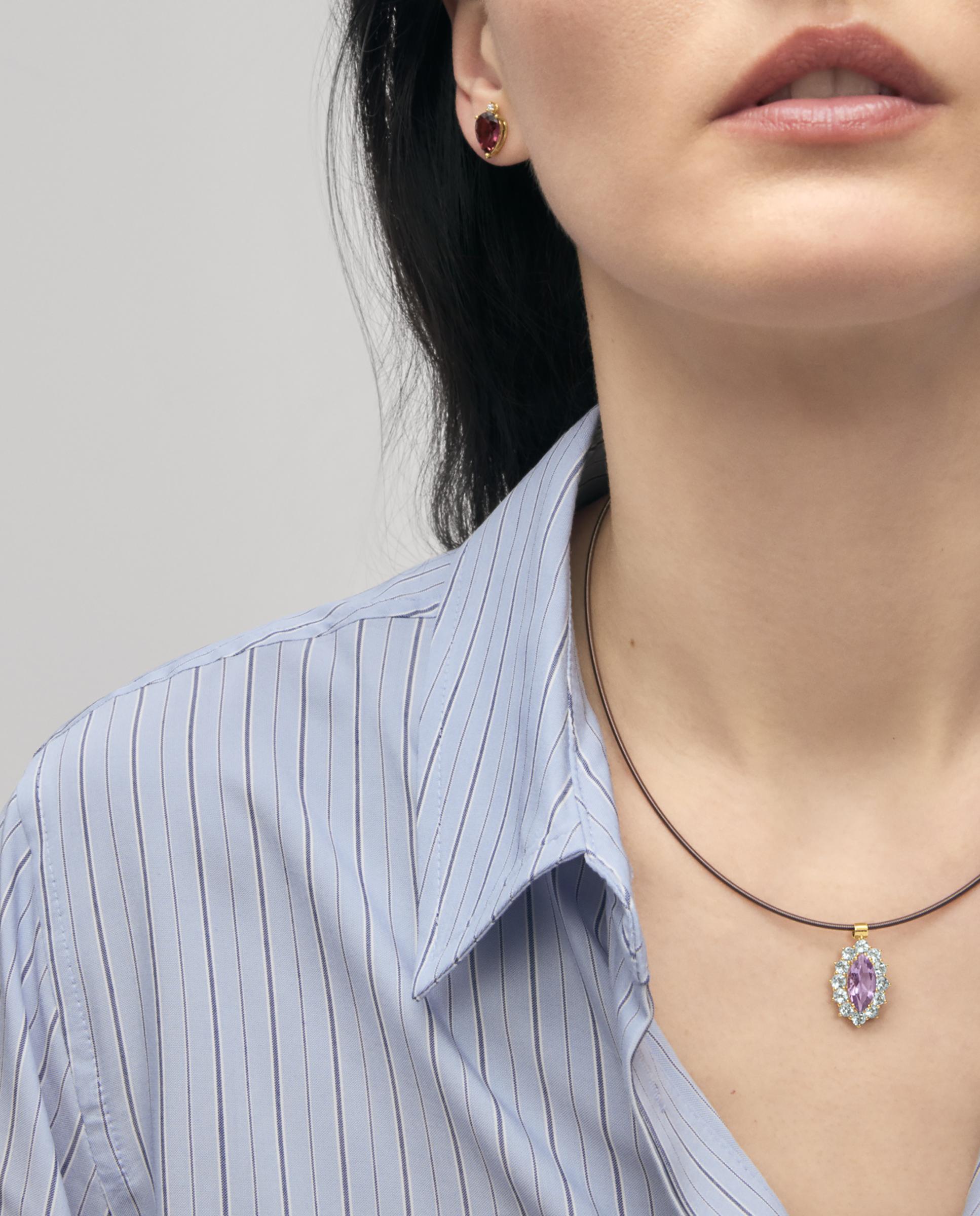 Pendente Atelier de Ouro com Ametista e Topázio Multicolor-4