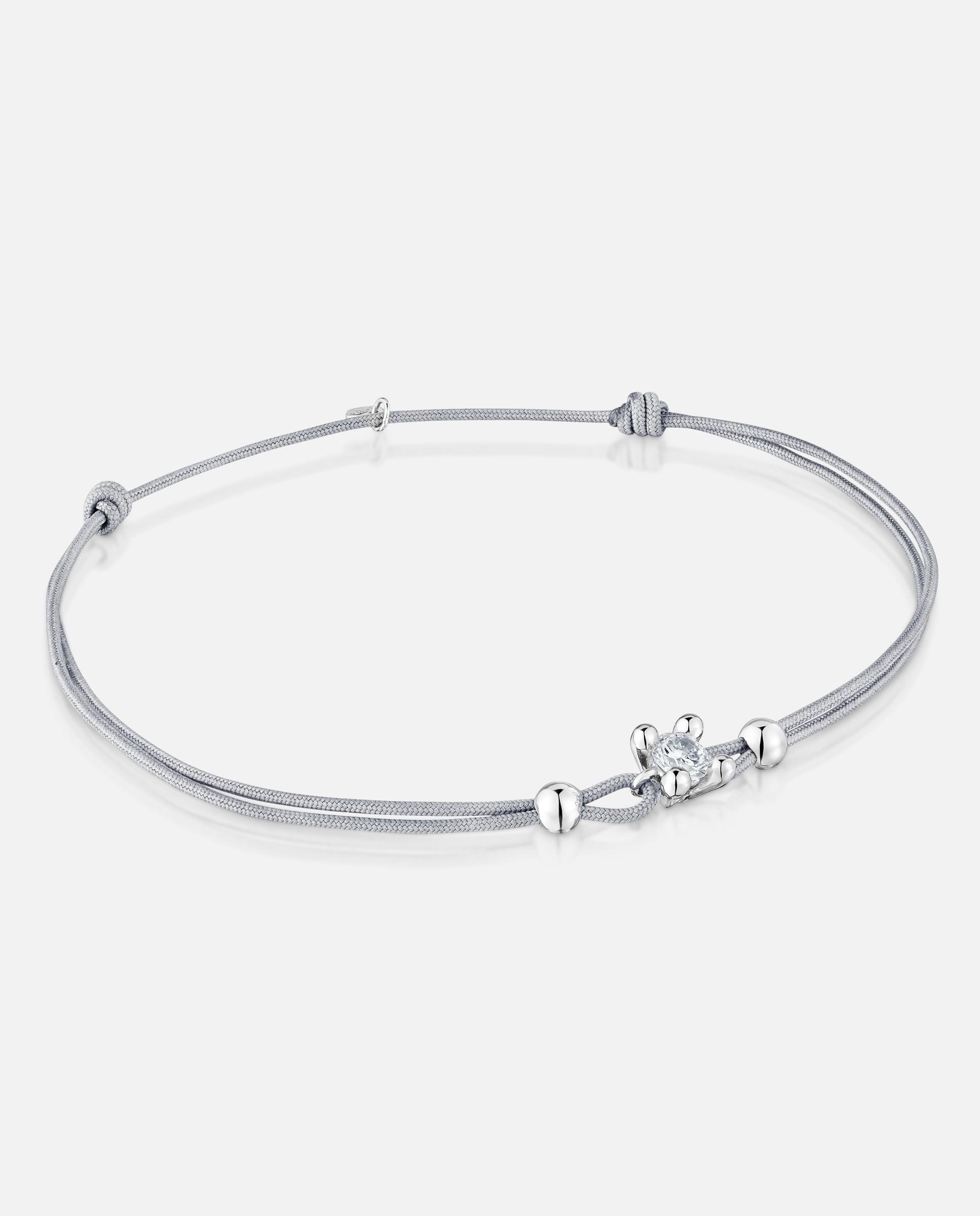 Imagem 0 de Pulseira de Nylon em Cinzento Shine Lgd com Platina e Diamante Criado em Laboratório