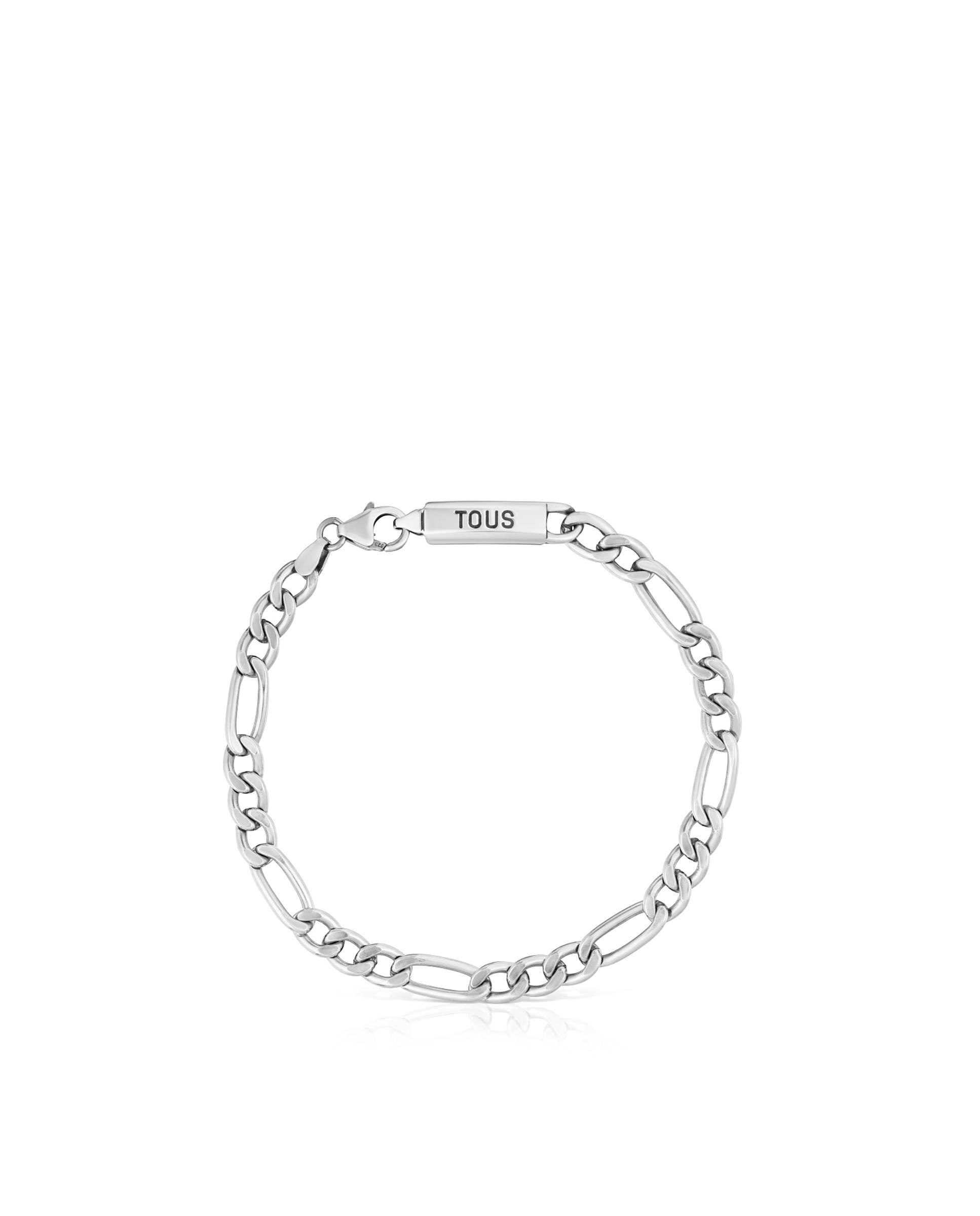 Pulseira de Corrente Tous Man Barbada de Prata Prateado-2