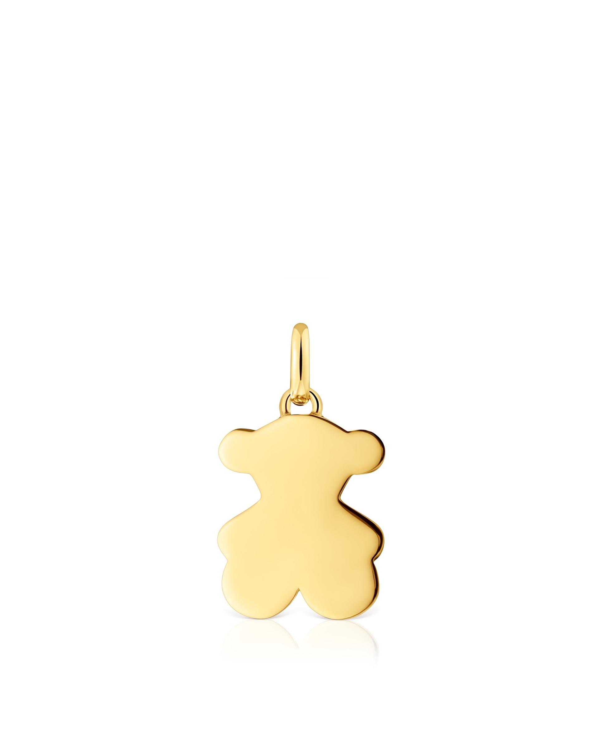 Pendente Sweet Dolls Pequeno Urso Banhado em Ouro 18 Kt Sobre Prata 16 Mm Dourado-1
