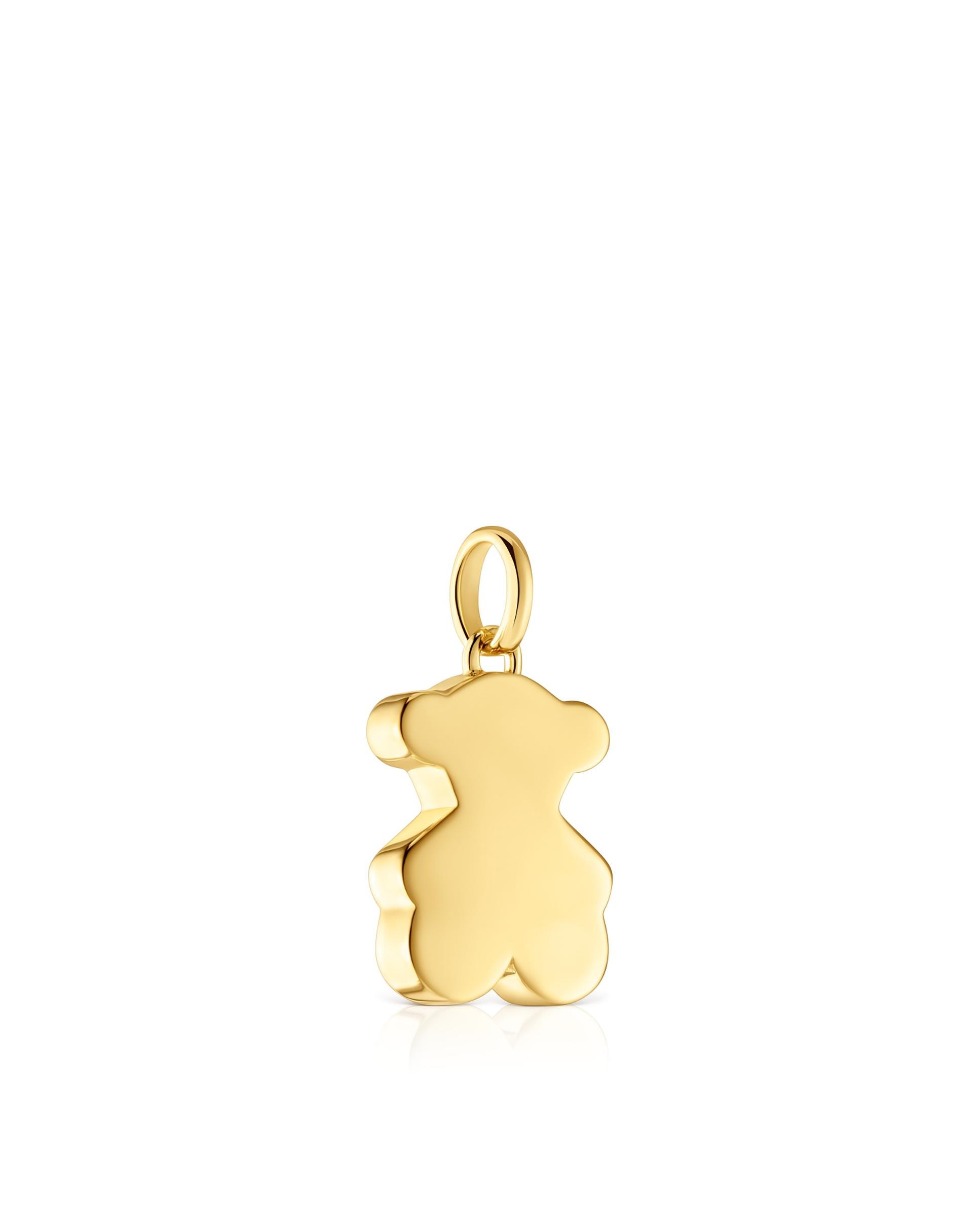 Pendente Sweet Dolls Pequeno Urso Banhado em Ouro 18 Kt Sobre Prata 16 Mm Dourado-2