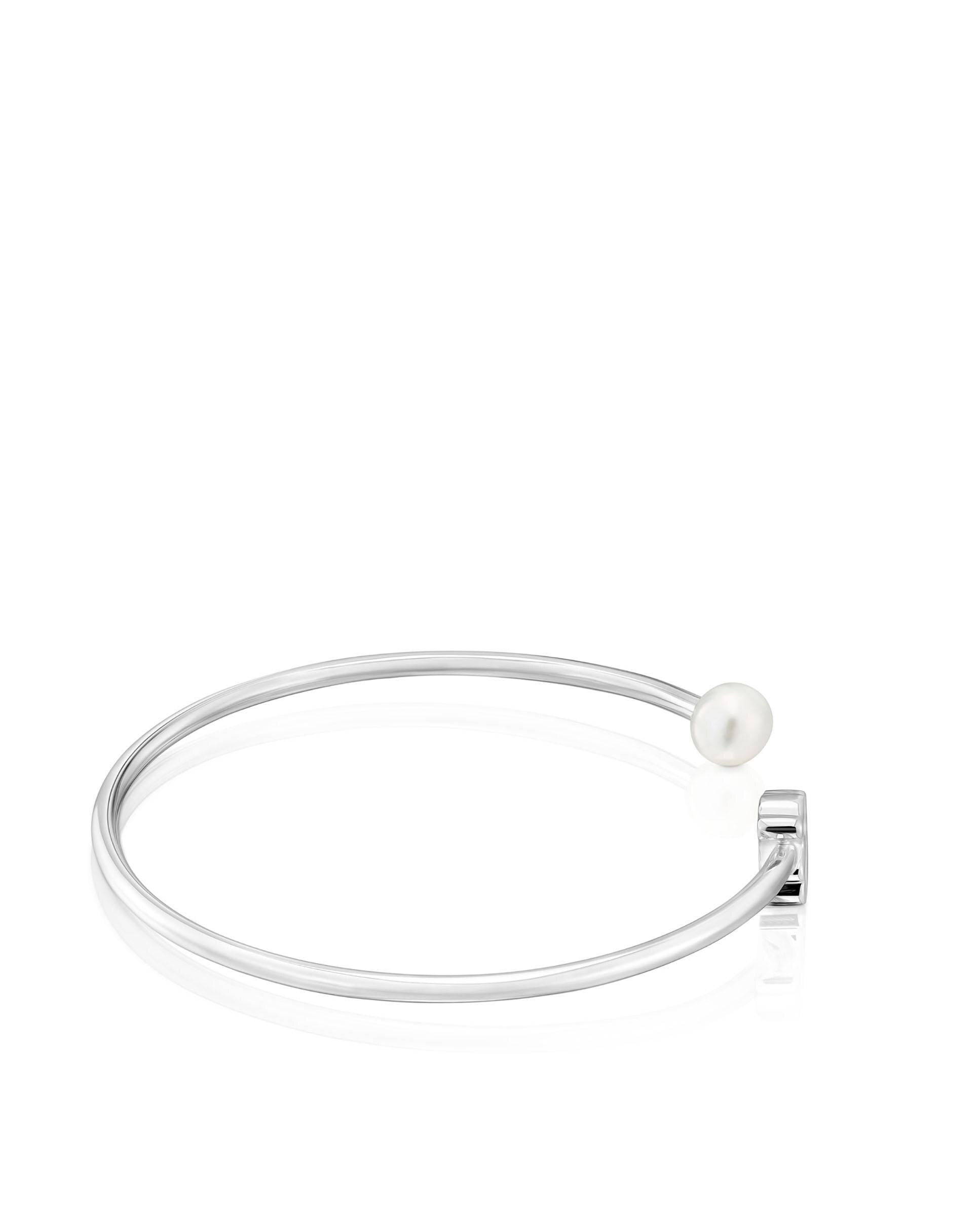 Bracelete Sweet Dolls de Prata com Pérola Branco-2