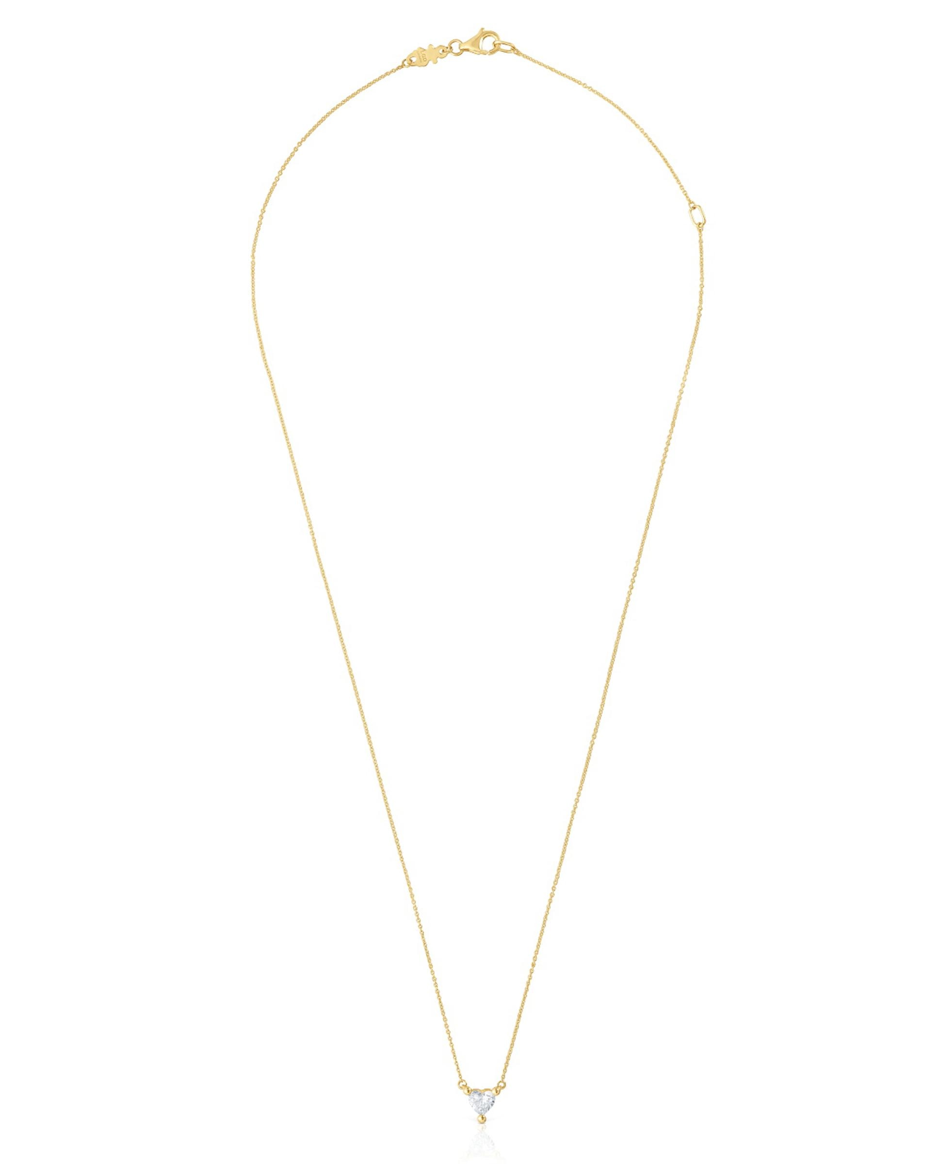 Colar Curto de Ouro com Diamante Criado em Laboratório Garden Of Love Lgd Branco-1