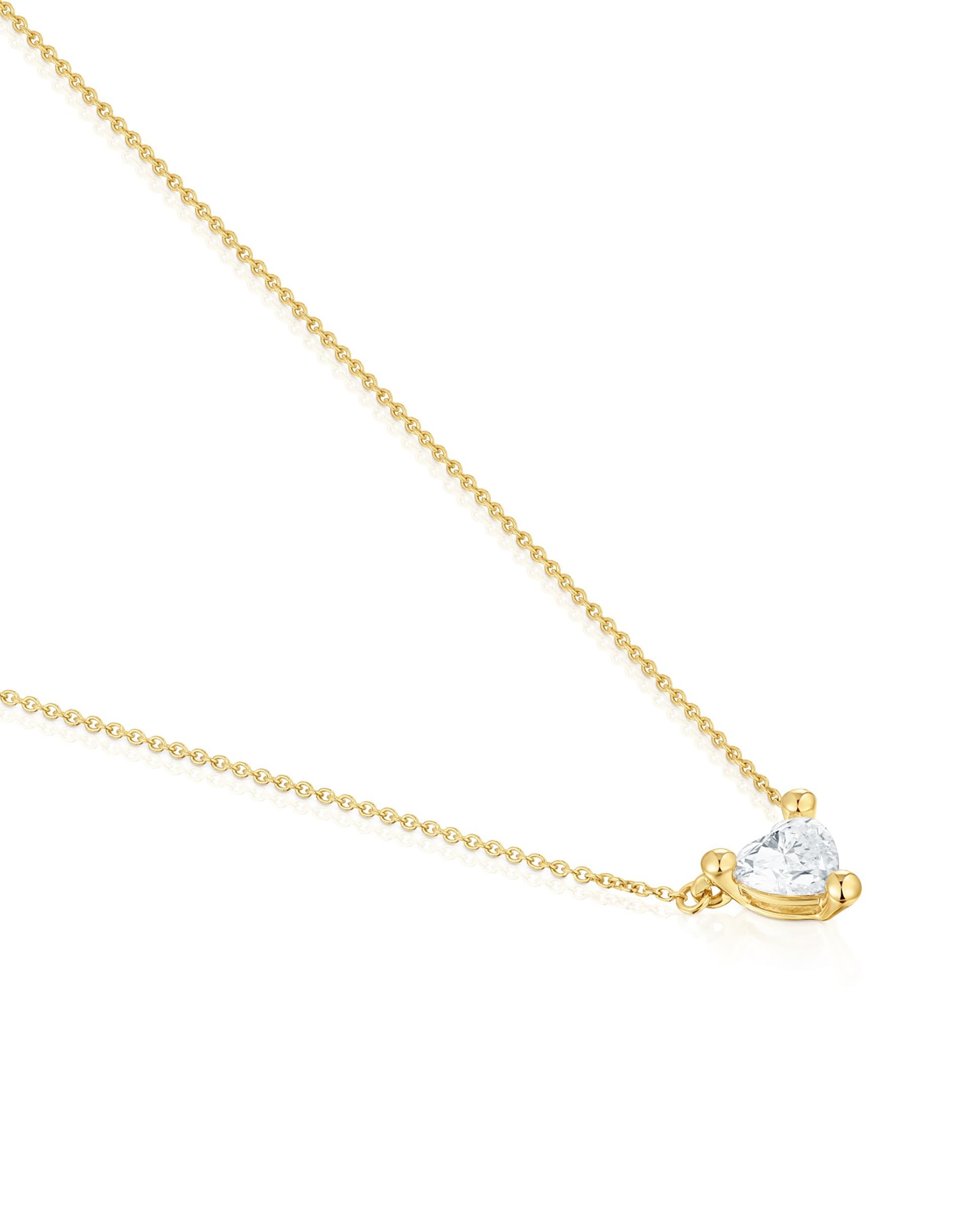 Colar Curto de Ouro com Diamante Criado em Laboratório Garden Of Love Lgd Branco-2