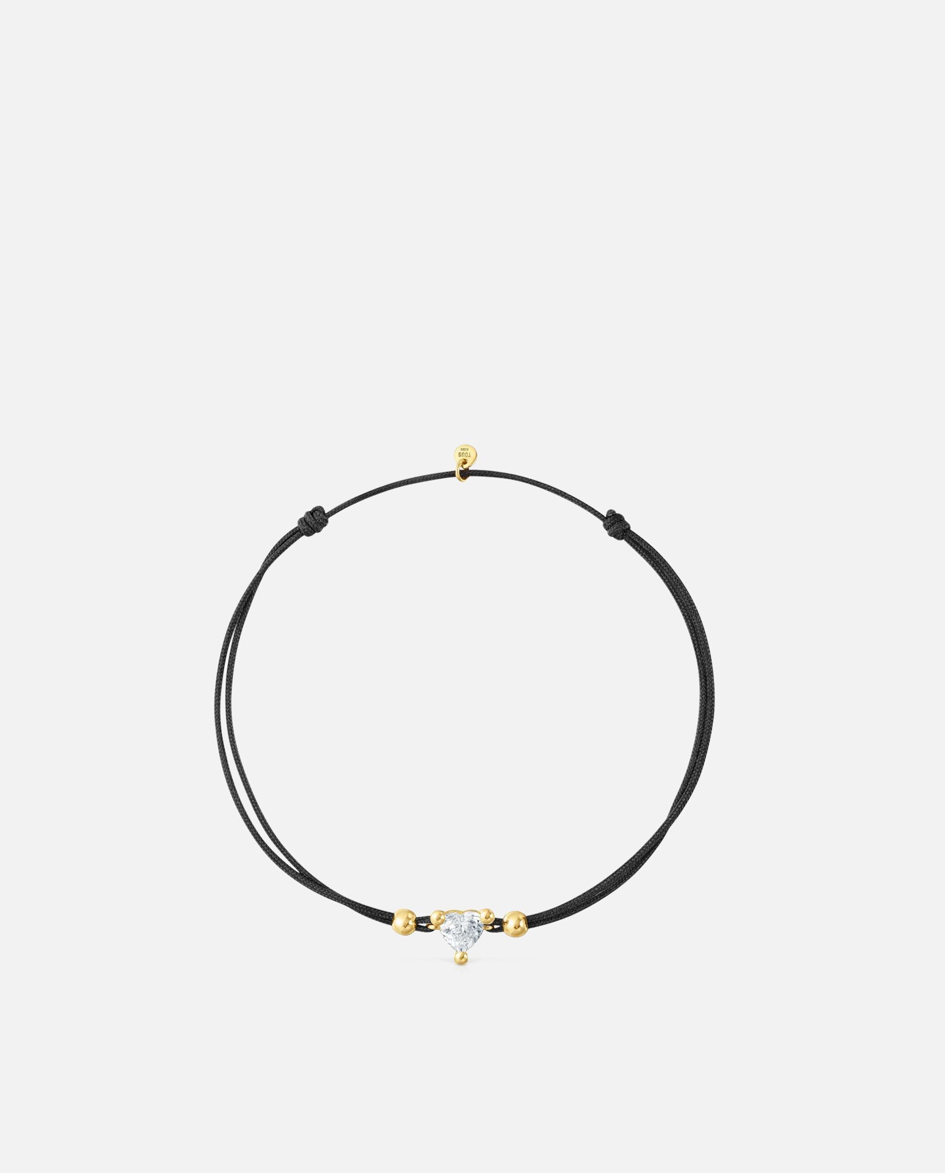 Pulseira de Ouro com Diamante Criado em Laboratório e Nylon Garden Of Love Lgd Branco-2