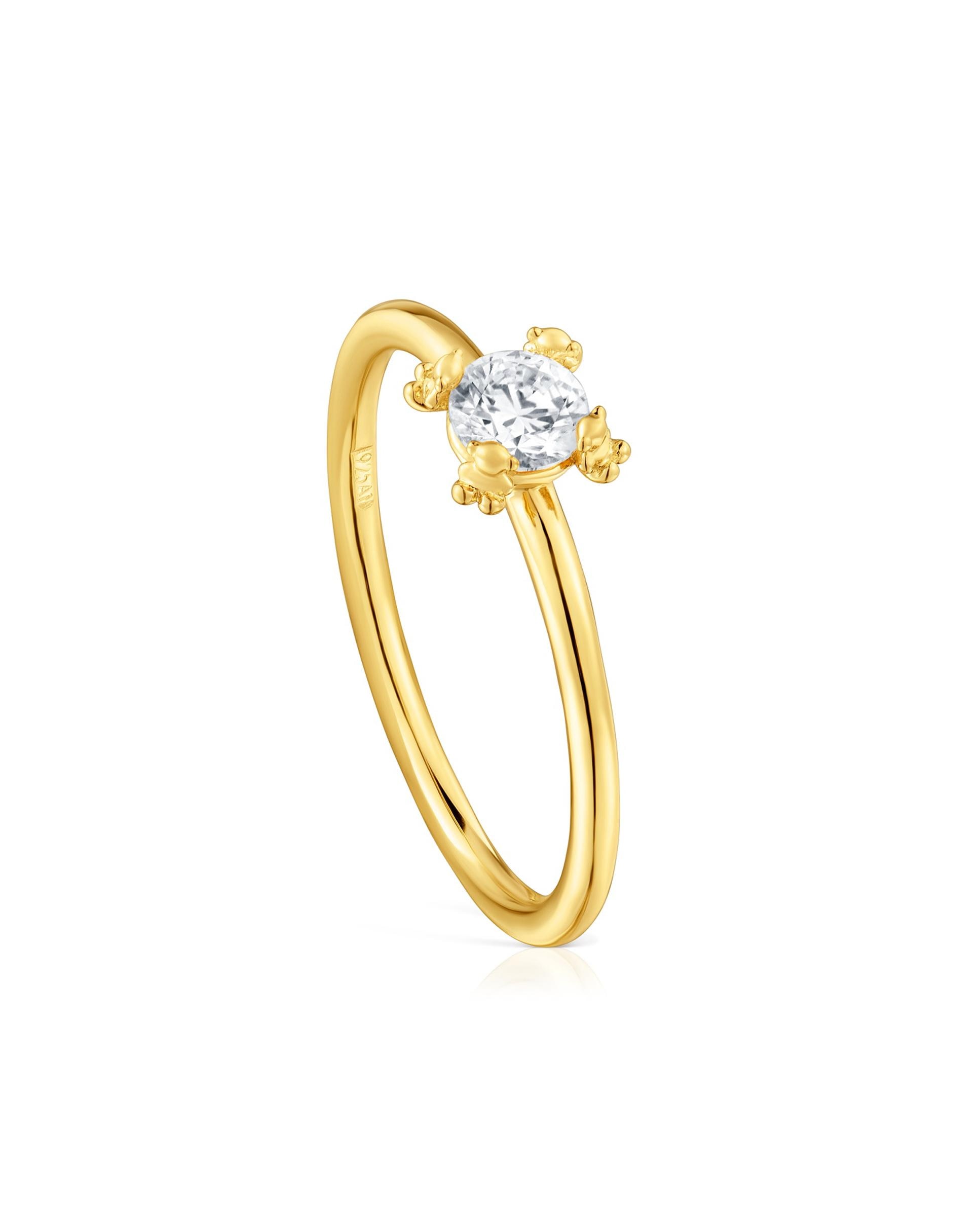 Imagem 0 de Anel Color Pills Banhado a Ouro 18 Kt Sobre Prata e Diamante Criado em Laboratório